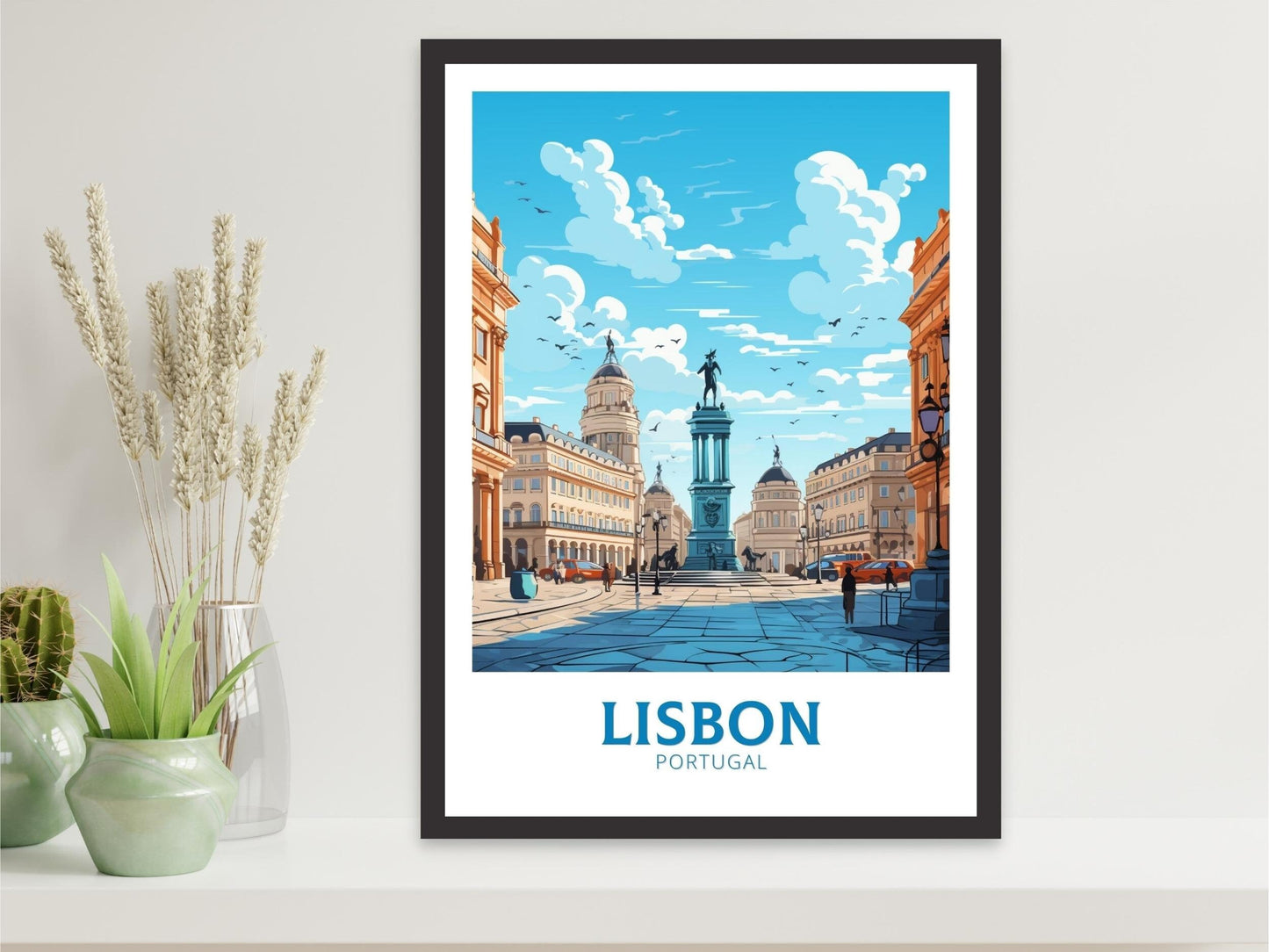 Lisbon Portugal Travel Print | Lisbon Illustration | Alfama Wall Art | Portugal Print | Lisbon Tram Print | Lisbon Art Print | ID 528