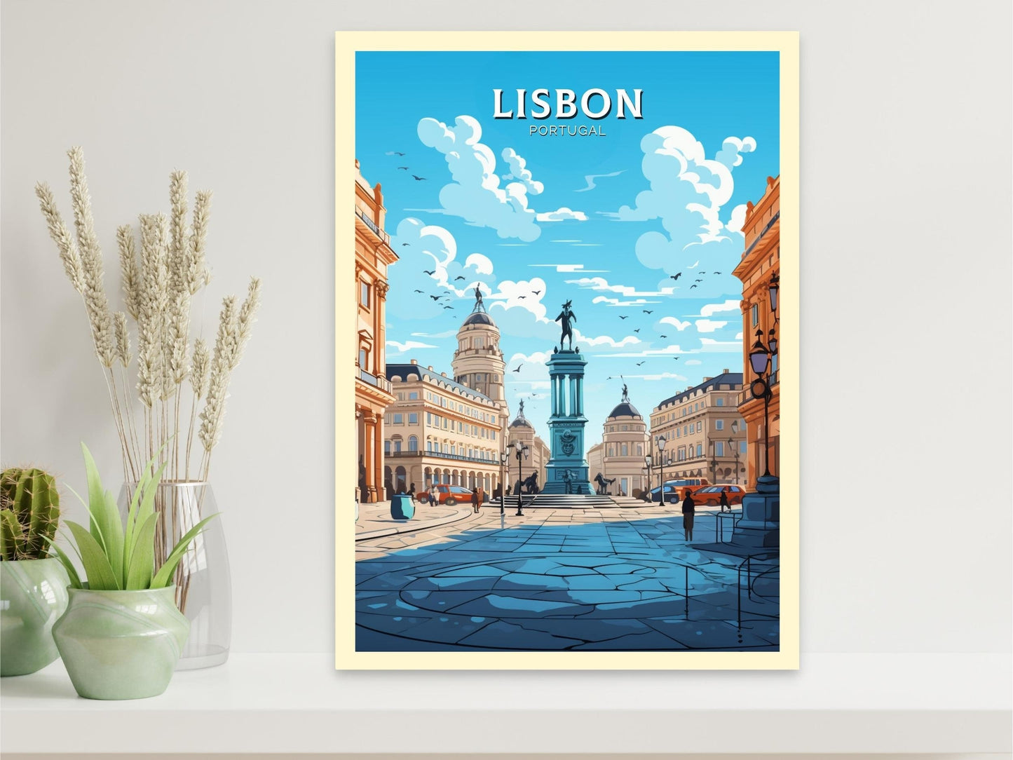 Lisbon Portugal Travel Poster | Lisbon Illustration | Alfama Wall Art | Portugal Poster | Lisbon Tram Poster | Lisbon Art Poster | ID 527