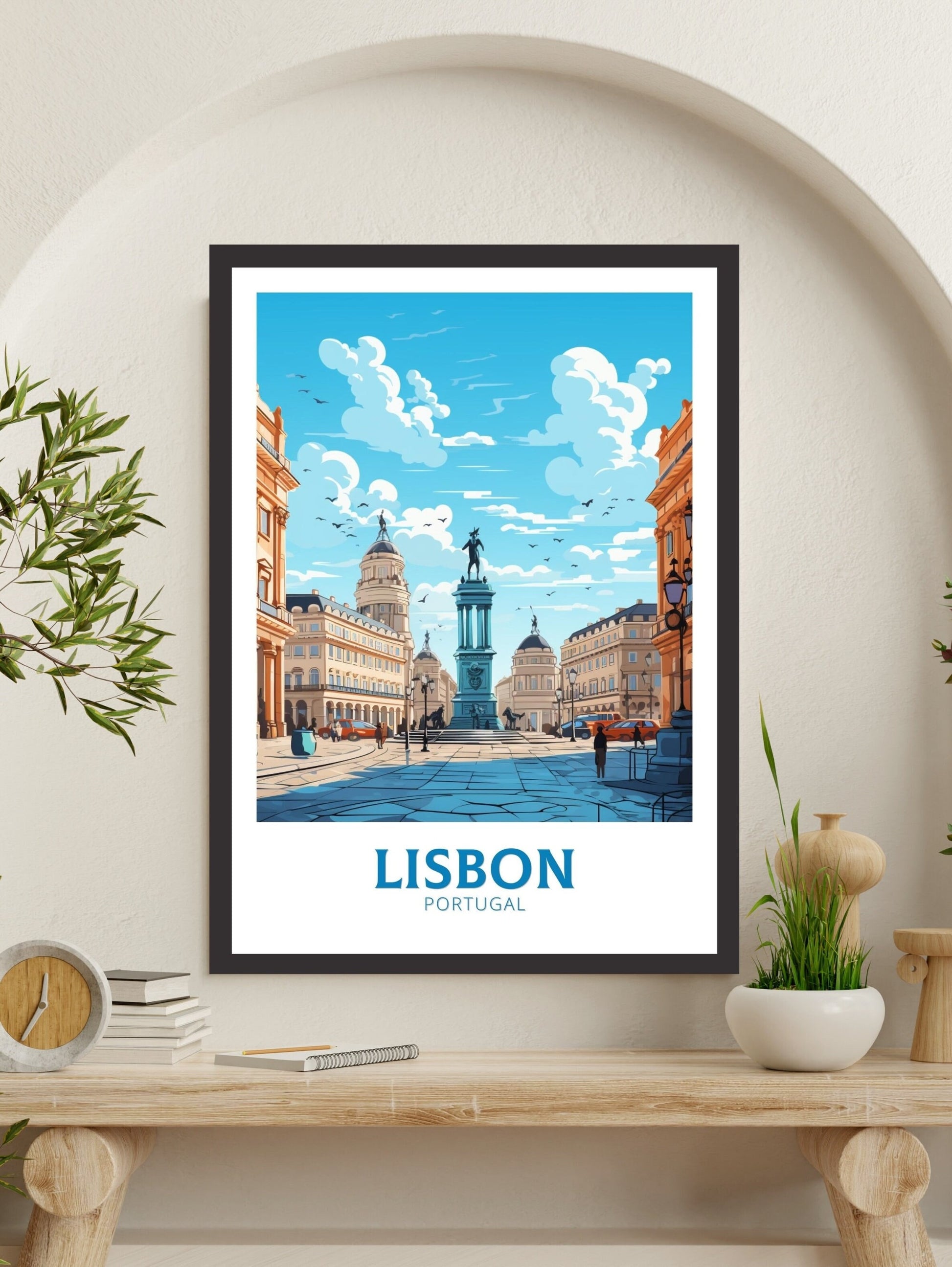 Lisbon Portugal Travel Print | Lisbon Illustration | Alfama Wall Art | Portugal Print | Lisbon Tram Print | Lisbon Art Print | ID 528