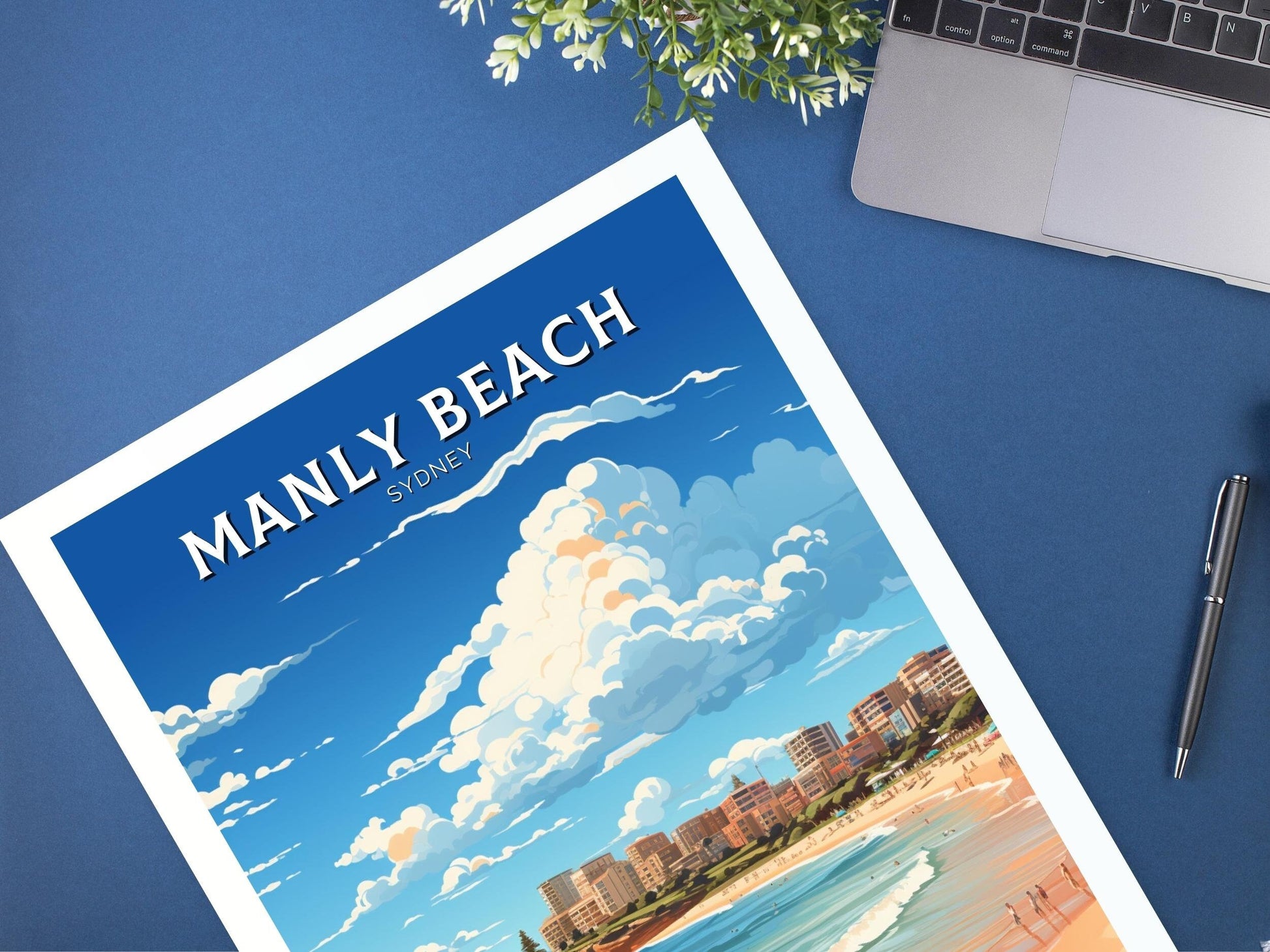 Manly Beach Print | Manly Beach Illustration | Sydney Print | Australia Print | Wall Art | Australia Poster | Manly Beach Poster | ID 529