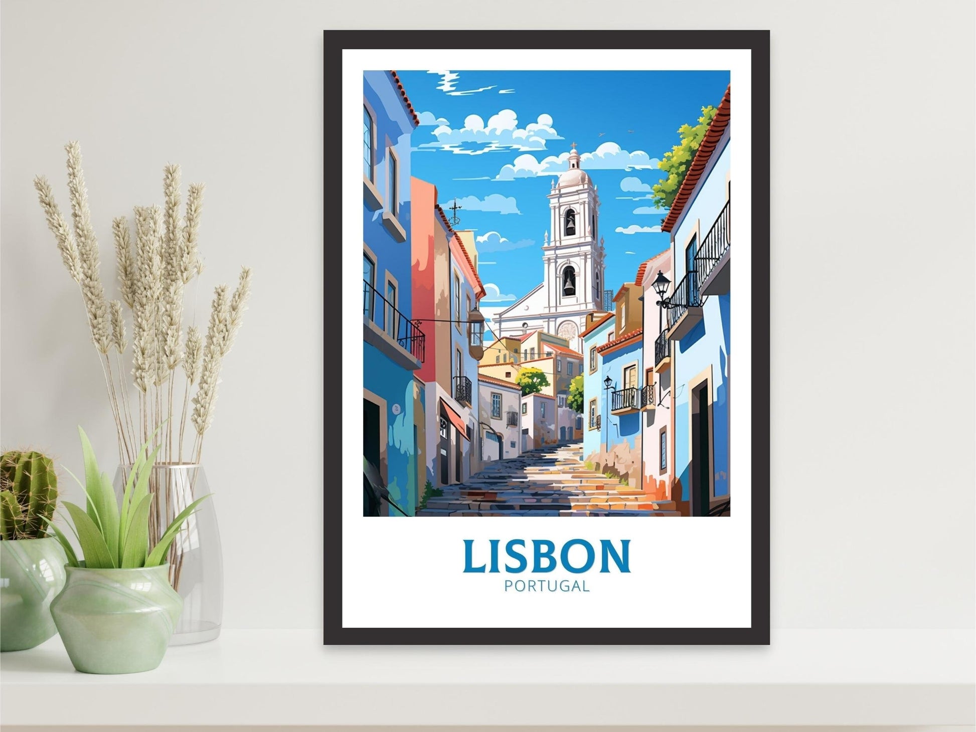 Lisbon Travel Print | Lisbon Travel Poster | Lisbon Illustration | Lisbon Wall Art | Portugal Print | Lisbon Painting | ID 531