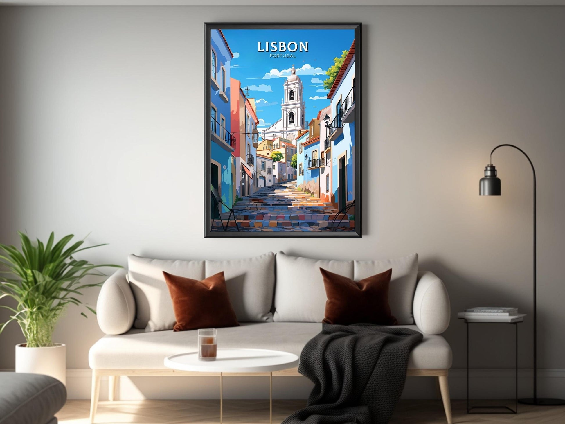 Lisbon Travel Poster | Lisbon Travel Print | Lisbon Illustration | Lisbon Wall Art | Portugal Poster | Lisbon Painting | ID 532