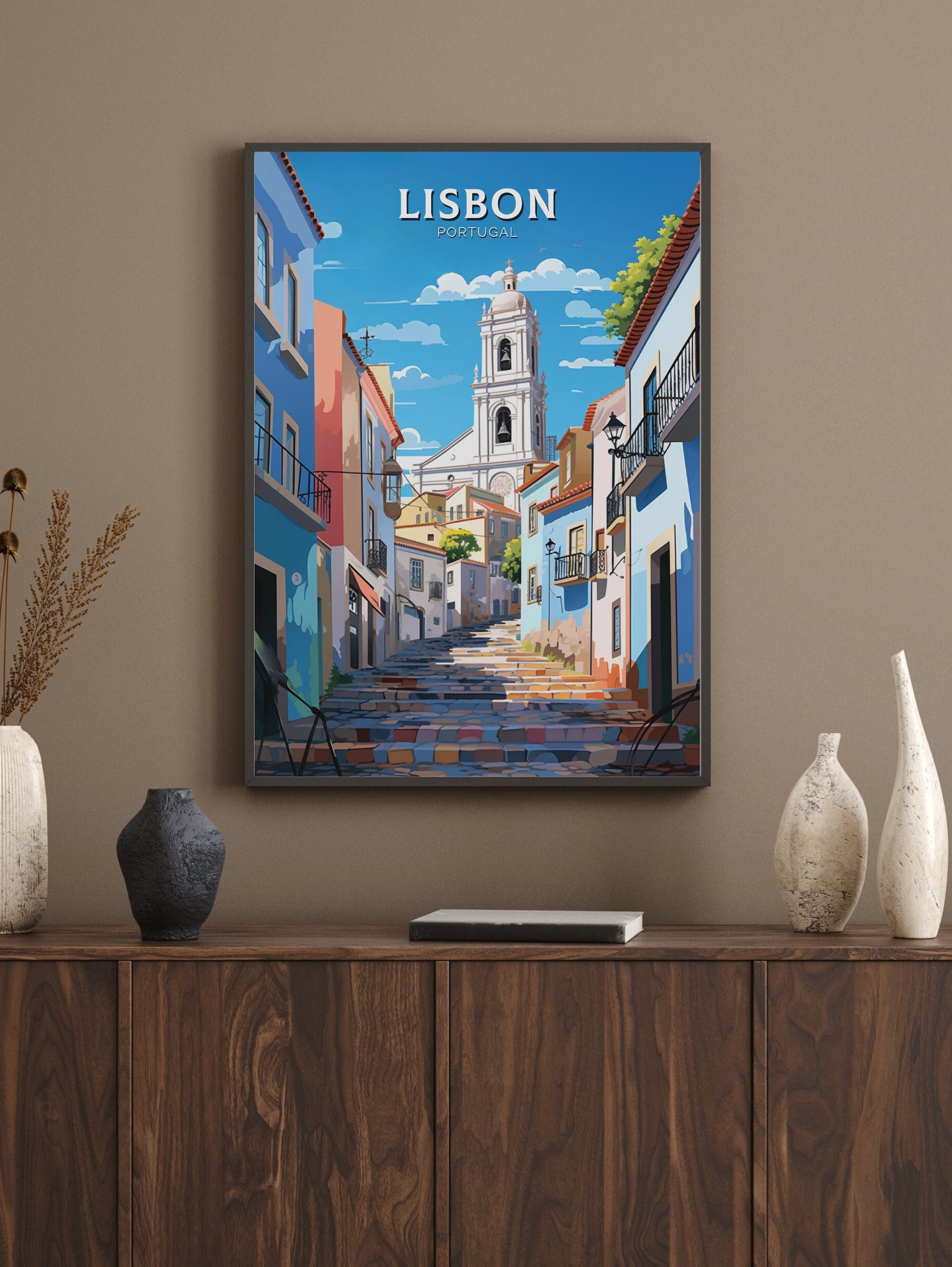 Lisbon Travel Poster | Lisbon Travel Print | Lisbon Illustration | Lisbon Wall Art | Portugal Poster | Lisbon Painting | ID 532