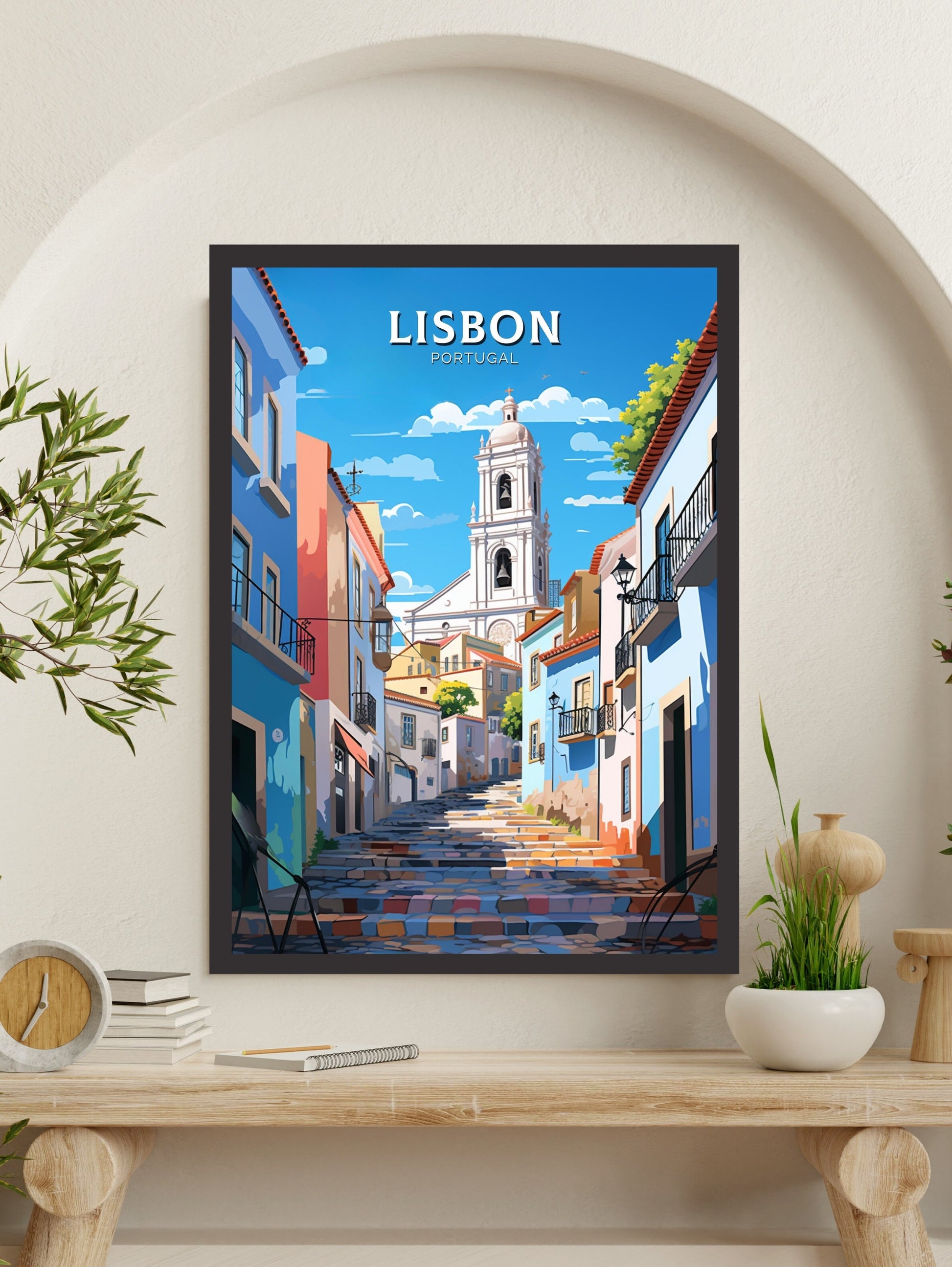 Lisbon Travel Poster | Lisbon Travel Print | Lisbon Illustration | Lisbon Wall Art | Portugal Poster | Lisbon Painting | ID 532