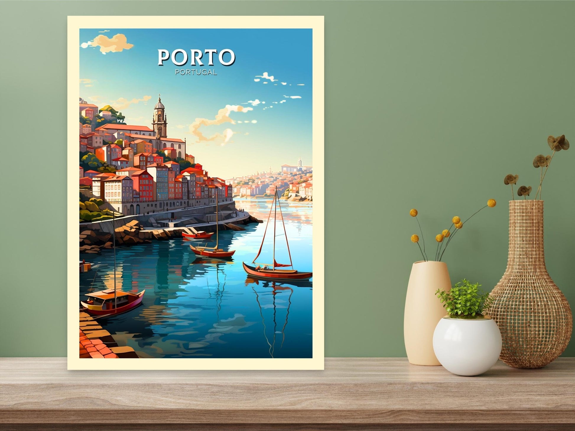 Porto Travel Print | Porto Illustration | Porto Wall Art | Porto Print | Portugal Print | Portugal Home Decor | Porto Poster | ID 534