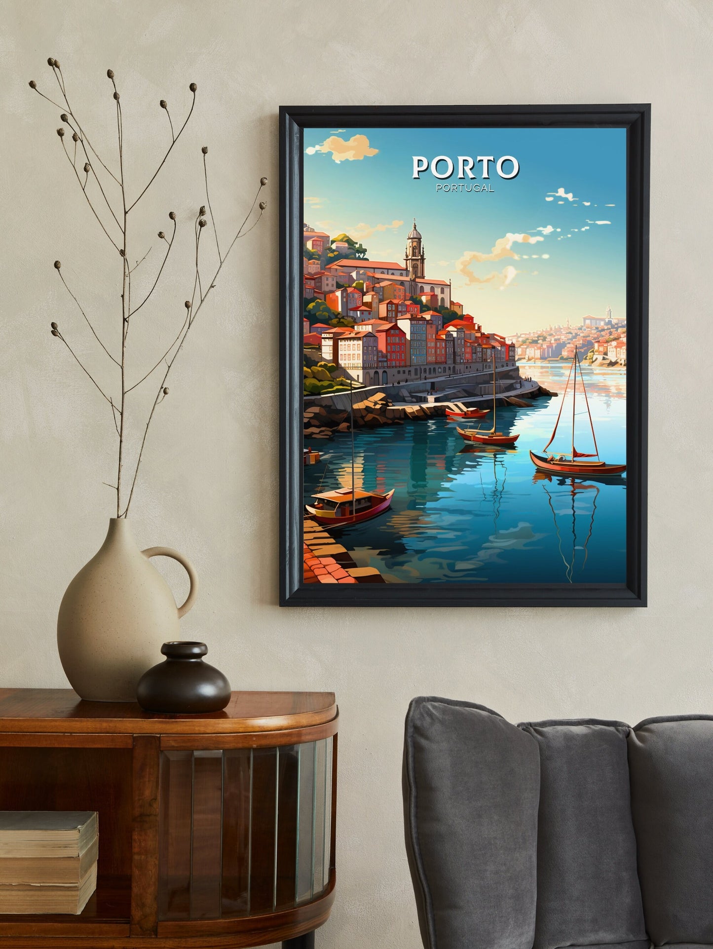 Porto Travel Print | Porto Illustration | Porto Wall Art | Porto Print | Portugal Print | Portugal Home Decor | Porto Poster | ID 534