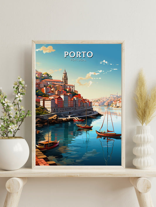 Porto Travel Print | Porto Illustration | Porto Wall Art | Porto Print | Portugal Print | Portugal Home Decor | Porto Poster | ID 534