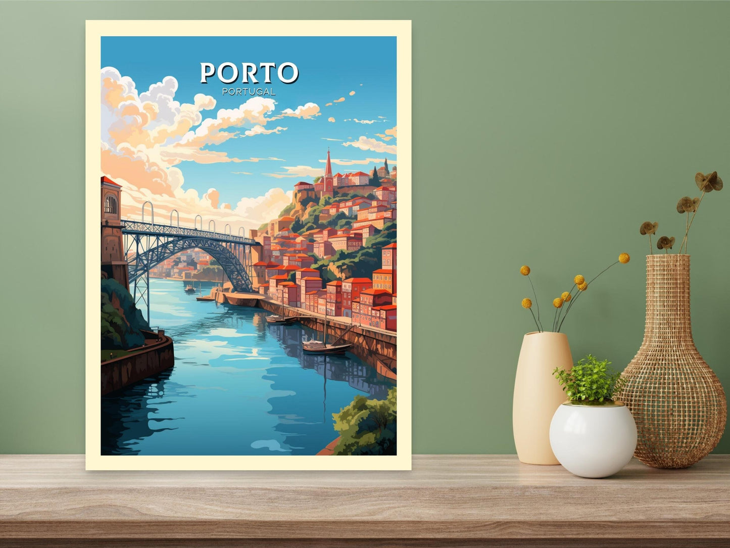 Porto Poster | Porto Travel Print | Porto Illustration | Porto Wall Art | Porto Print | Portugal Print | Vintage Poster | Travel gift ID 538