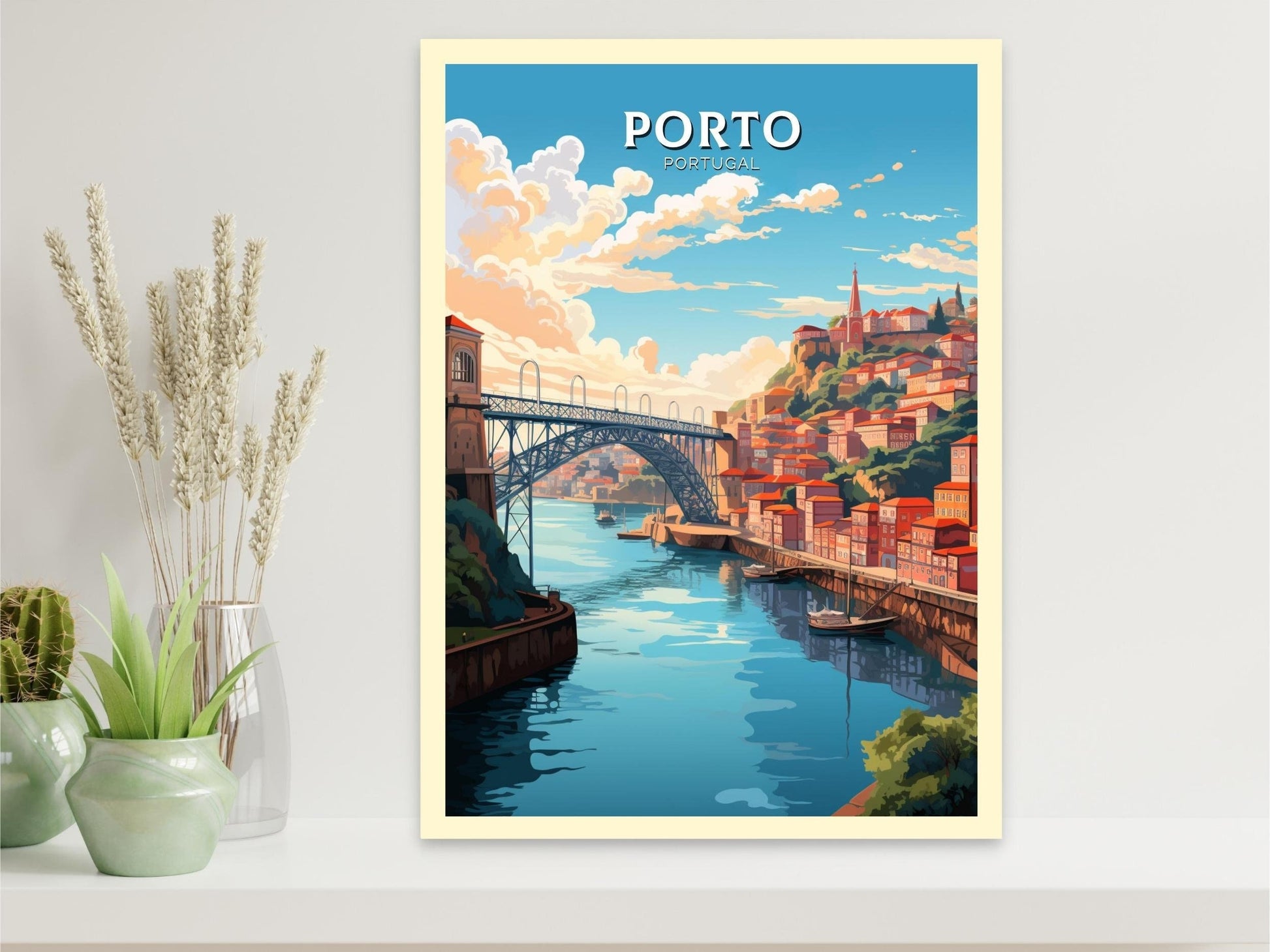 Porto Poster | Porto Travel Print | Porto Illustration | Porto Wall Art | Porto Print | Portugal Print | Vintage Poster | Travel gift ID 538