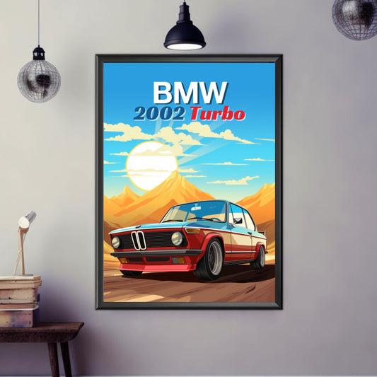 BMW 2002 Turbo Poster, BMW 2002 Turbo Print, 1970s Car, Vintage Car Print, Car Print, Car Poster, Car Art, Classic Car Print