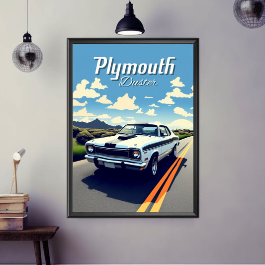 Plymouth Duster Poster, Plymouth Duster Print, 1970s, Car Art, Muscle Car Print, Classic Car, Car Print, Car Poster, American Car Print
