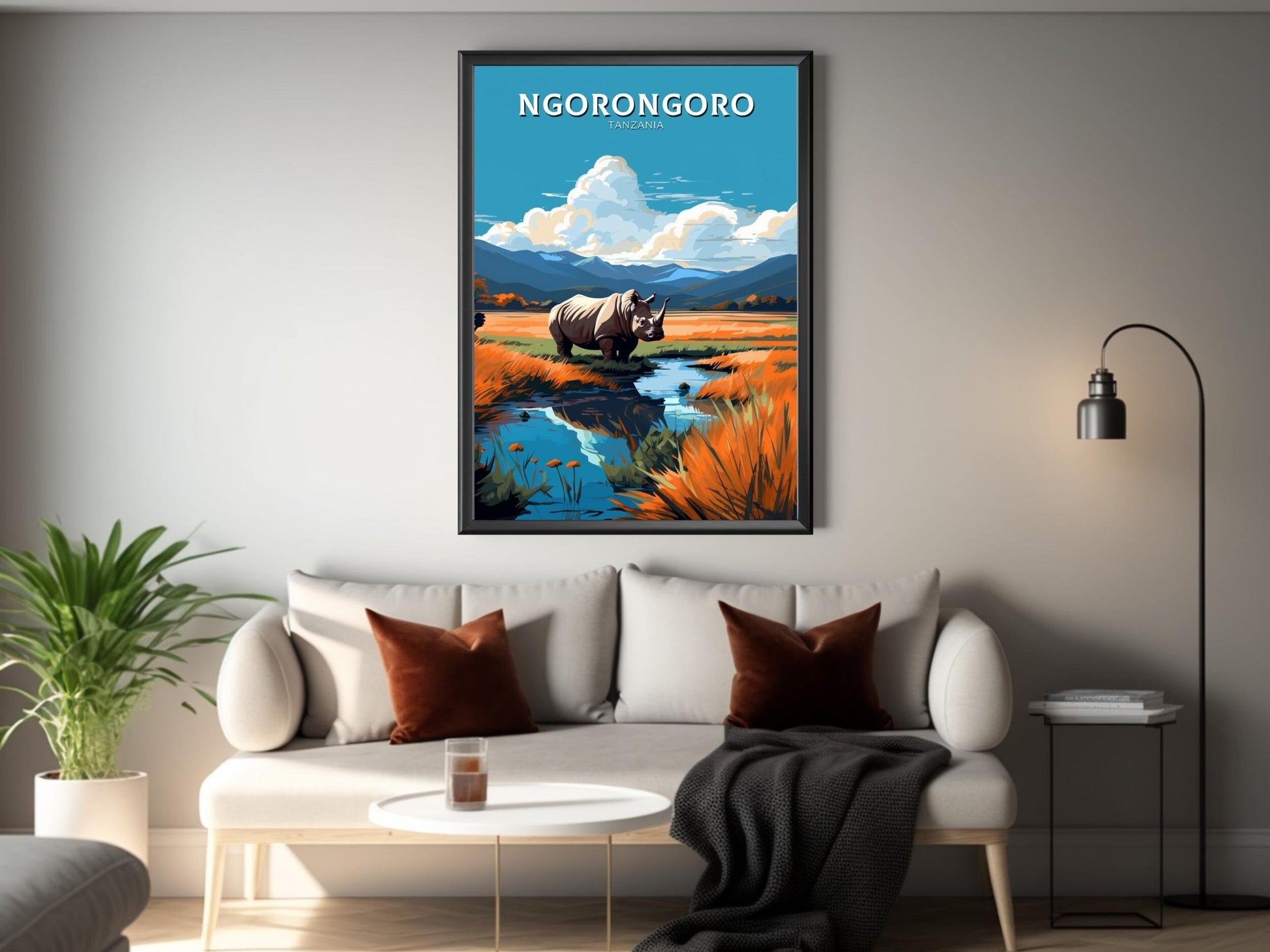 Ngorongoro Travel Print | Tanzania Wall Art | Tanzania Poster | Africa Poster | Ngorongoro Travel Poster | Ngorongoro Art | ID 540