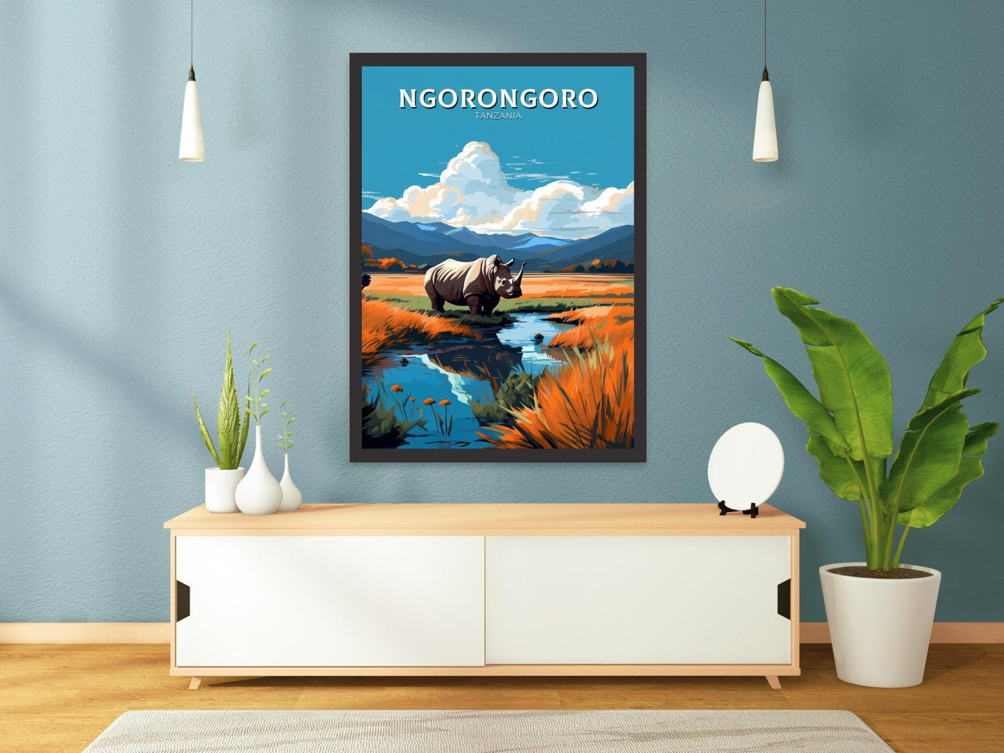 Ngorongoro Travel Print | Tanzania Wall Art | Tanzania Poster | Africa Poster | Ngorongoro Travel Poster | Ngorongoro Art | ID 540