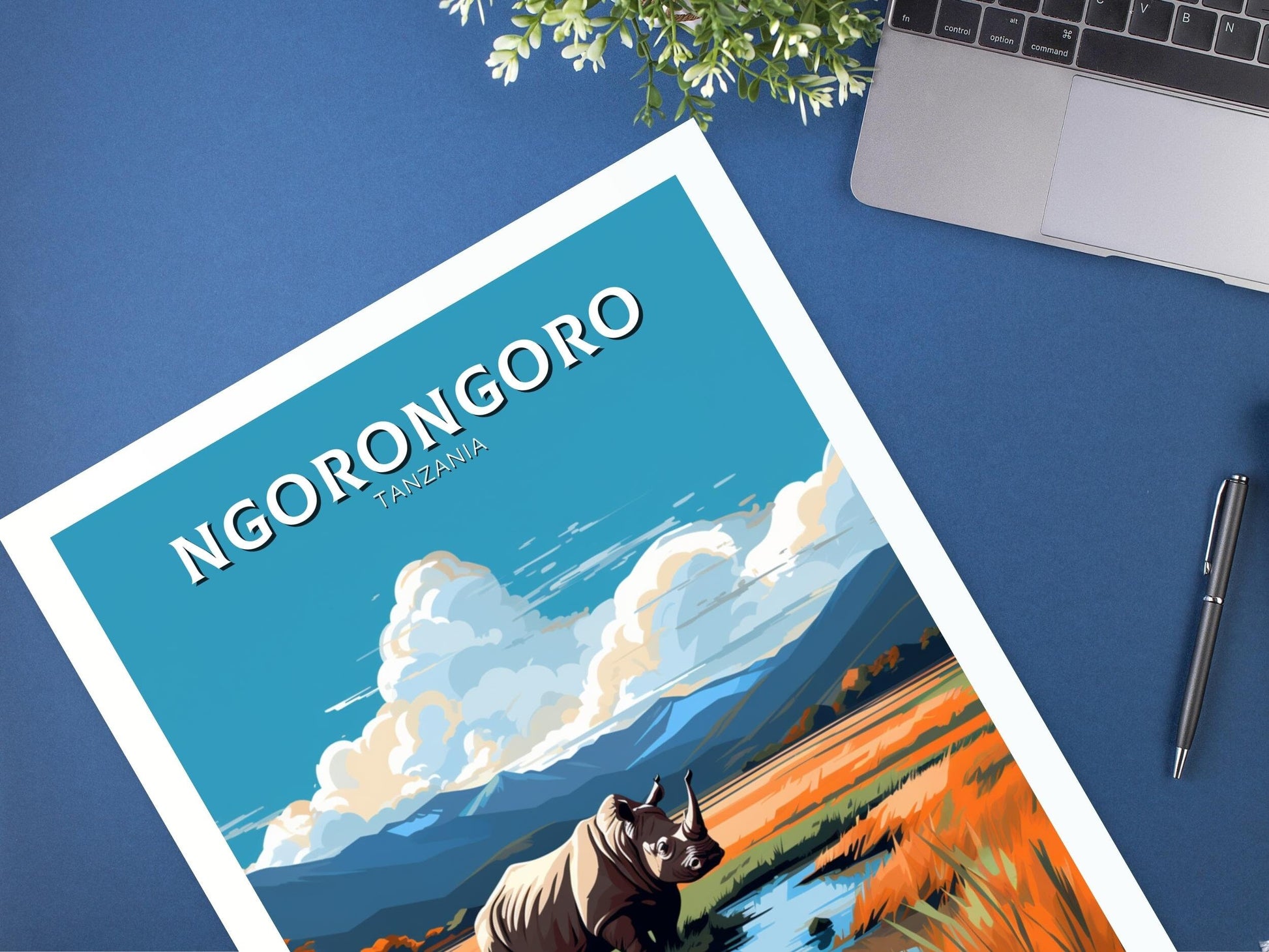 Ngorongoro Travel Print | Tanzania Wall Art | Tanzania Poster | Africa Poster | Ngorongoro Travel Poster | Ngorongoro Art | ID 540