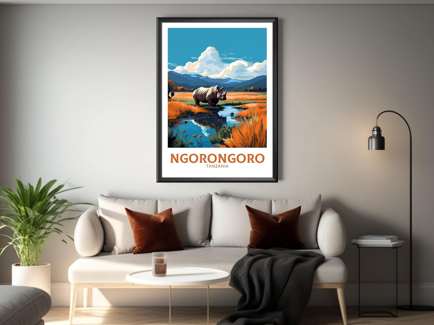 Ngorongoro Poster | Tanzania Wall Art | Tanzania Poster | Africa Poster | Ngorongoro Travel Print | Ngorongoro Art | ID 541