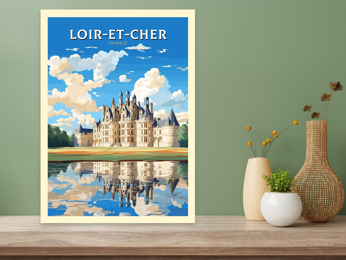 Loir-et-Cher Travel Print | Loir-et-Cher Illustration | Loir-et-Cher Poster | Loir-et-Cher Wall Art | France Print | Paris Poster ID 542