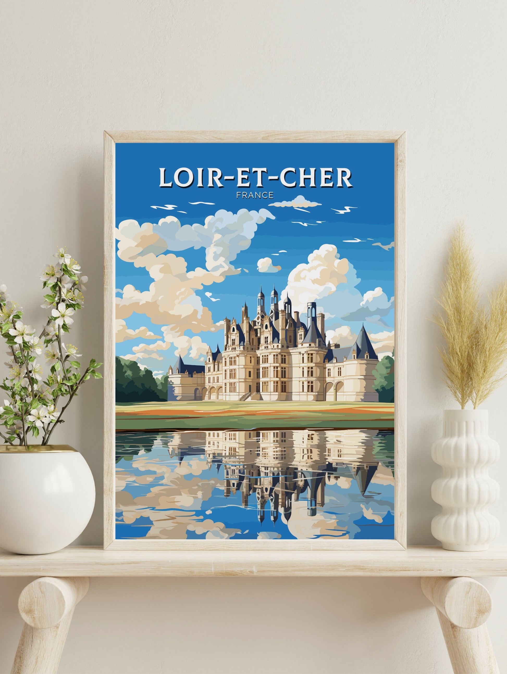 Loir-et-Cher Travel Print | Loir-et-Cher Illustration | Loir-et-Cher Poster | Loir-et-Cher Wall Art | France Print | Paris Poster ID 542