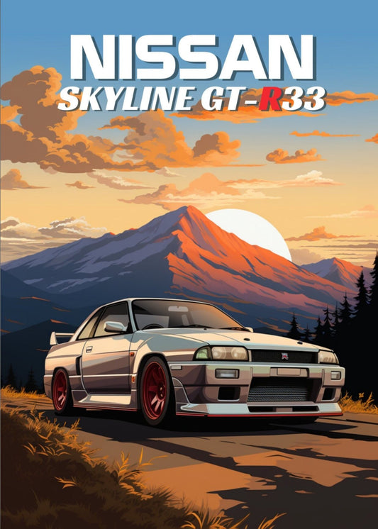 Nissan Skyline GT-R R33 Print, 1990s