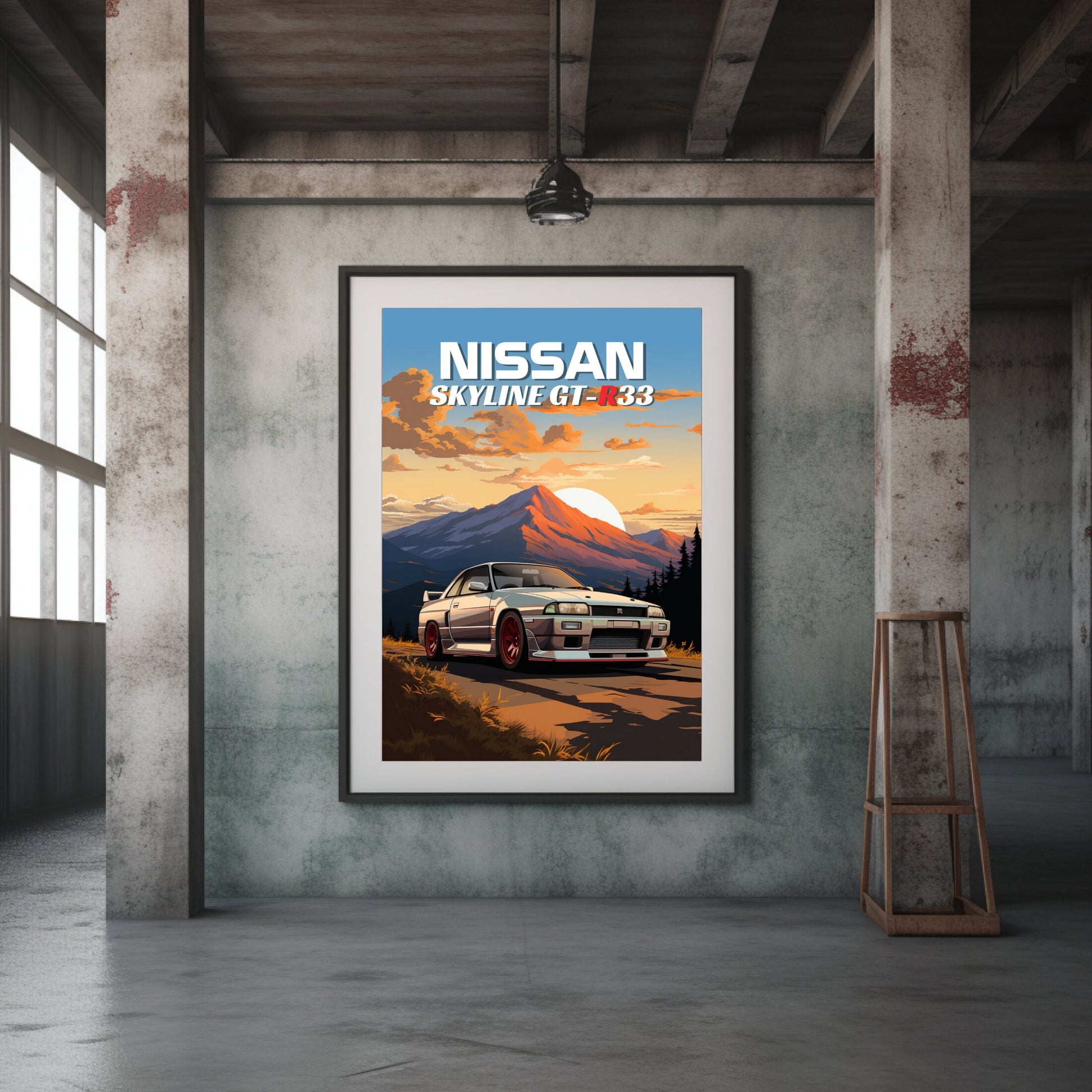 Nissan Skyline GT-R R33 Print, 1990s