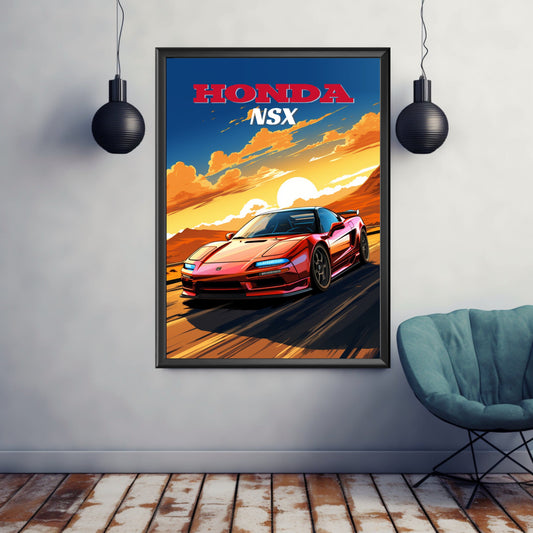 Honda NSX Poster, Honda NSX Print, 1990s Car Print, Car Print, Car Poster, Car Art, Japanese Car Print, Sports Car Print, Supercar Print