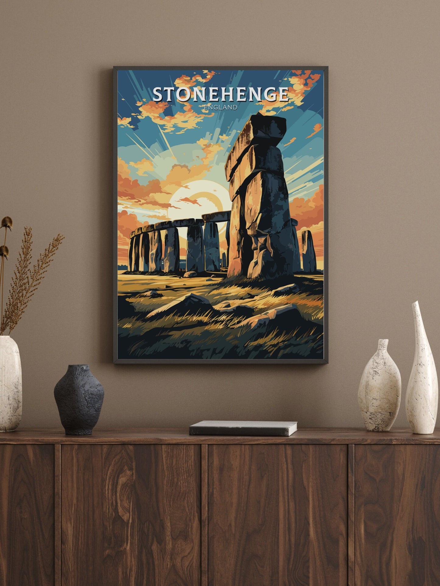 Stonehenge Travel Print | Stonehenge Illustration | Stonehenge Wall Art | Stonehenge Print | UK Home Decor | Stonehenge Poster | ID 009