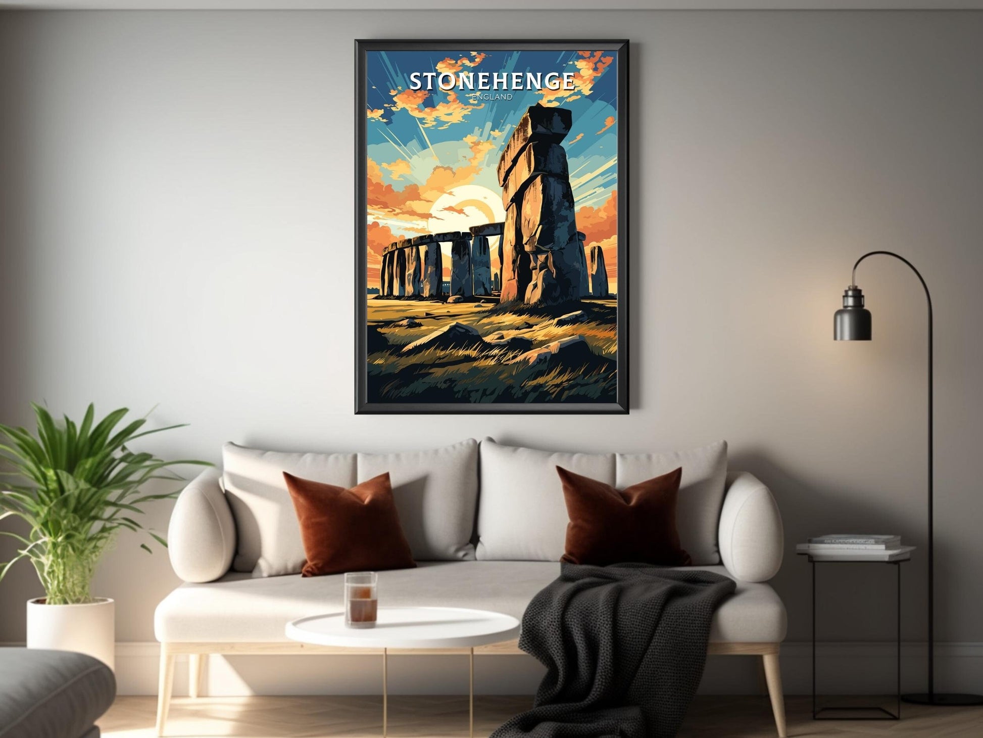 Stonehenge Travel Print | Stonehenge Illustration | Stonehenge Wall Art | Stonehenge Print | UK Home Decor | Stonehenge Poster | ID 009