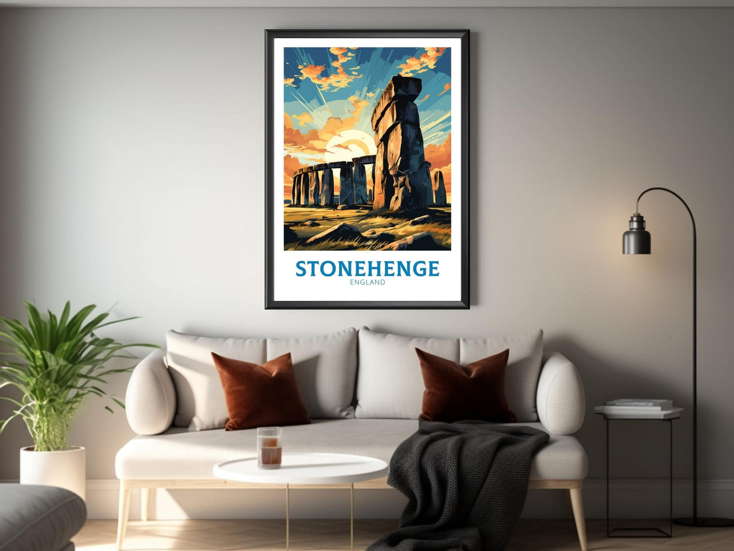 Stonehenge Travel Poster | Stonehenge Illustration | Stonehenge Wall Art | Stonehenge Poster | UK Home Décor | Stonehenge Print | ID 358