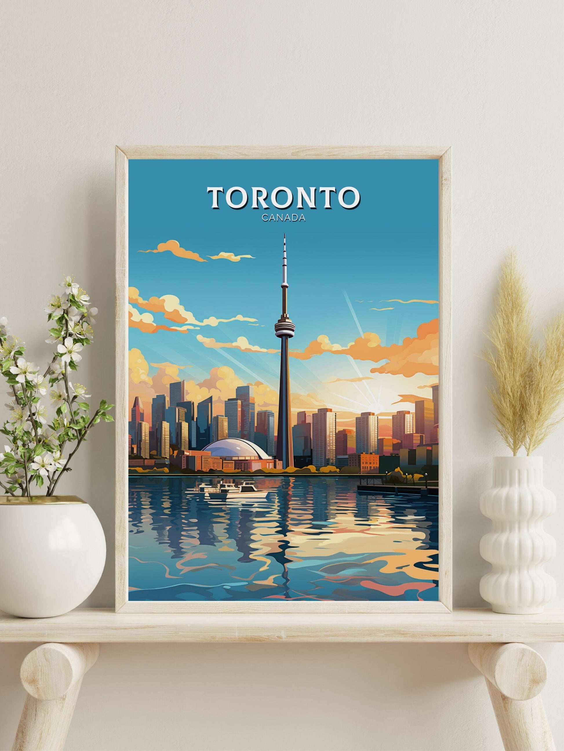 Toronto Poster | Toronto Travel Print | Illustration | Toronto Art | Toronto Wall Art | City Landscape | Canada Print | ID 544