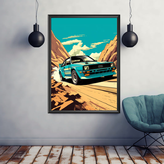 Audi Quattro Print, Audi Quattro Poster, Audi Wall Art, Classic Car Print, Rally Car Print, Car Print, Car Poster, Car Art, 1980s Car Print