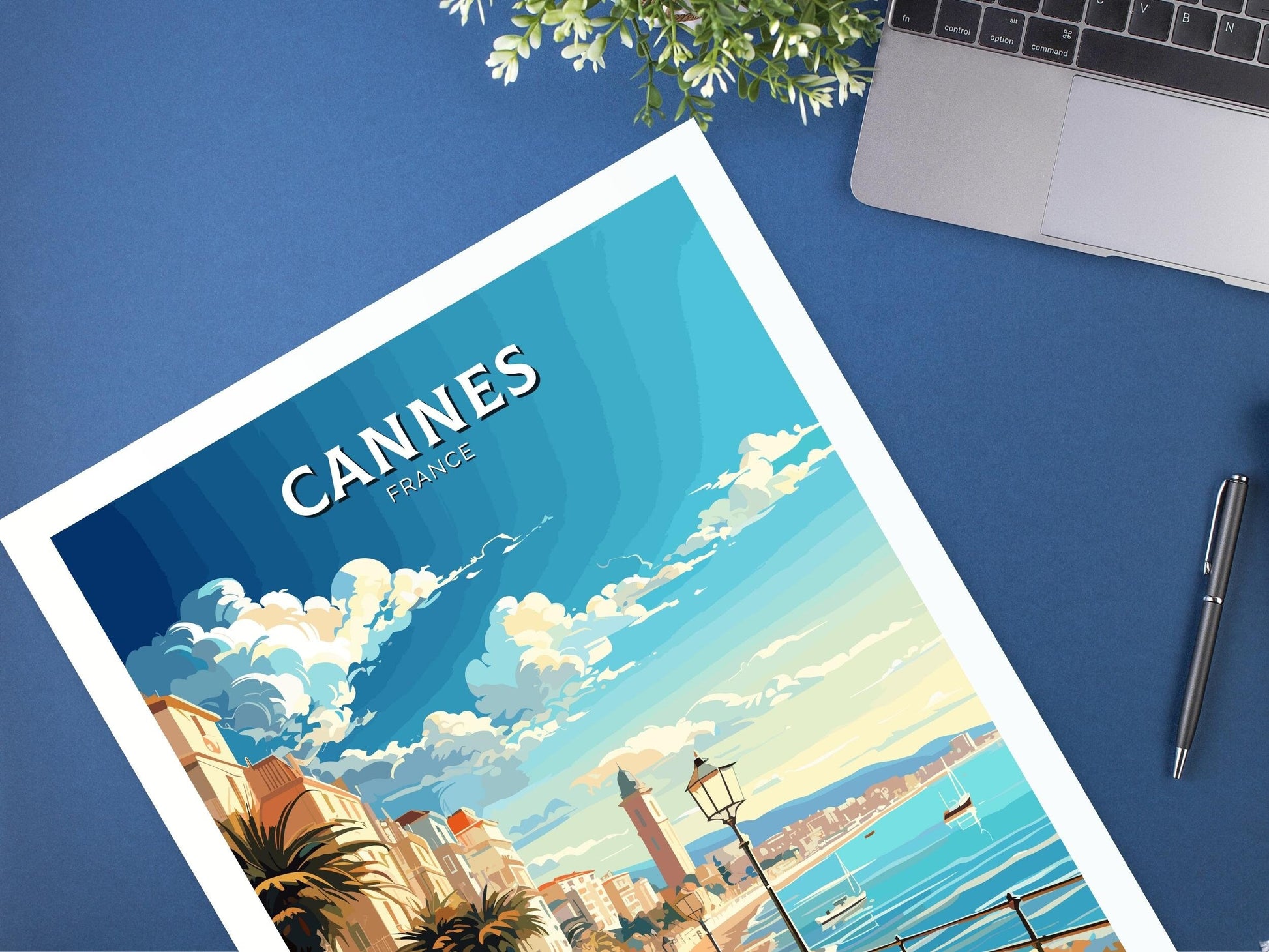 Cannes Travel Print | Cannes Travel Poster | Cannes Wall Art | France Poster | France Home Décor | Cannes Illustration | ID 550