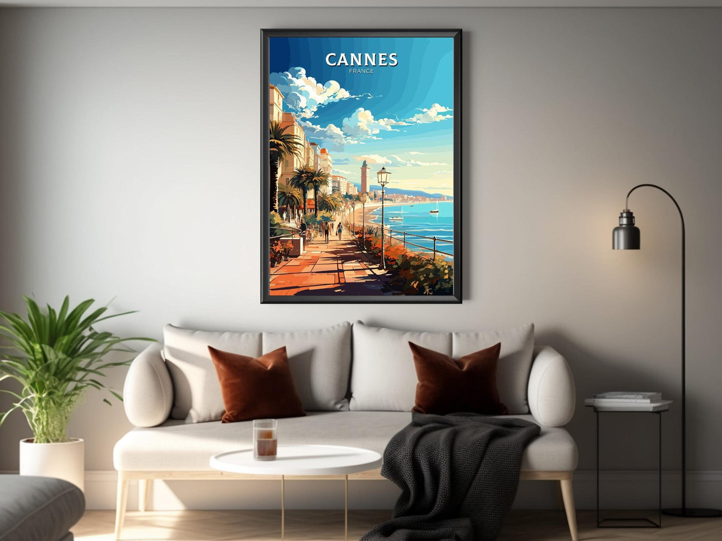 Cannes Travel Print | Cannes Travel Poster | Cannes Wall Art | France Poster | France Home Décor | Cannes Illustration | ID 550