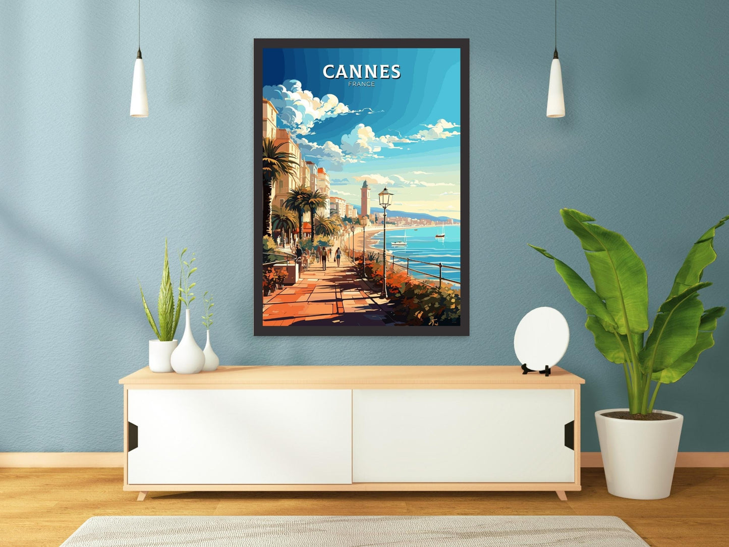 Cannes Travel Print | Cannes Travel Poster | Cannes Wall Art | France Poster | France Home Décor | Cannes Illustration | ID 550