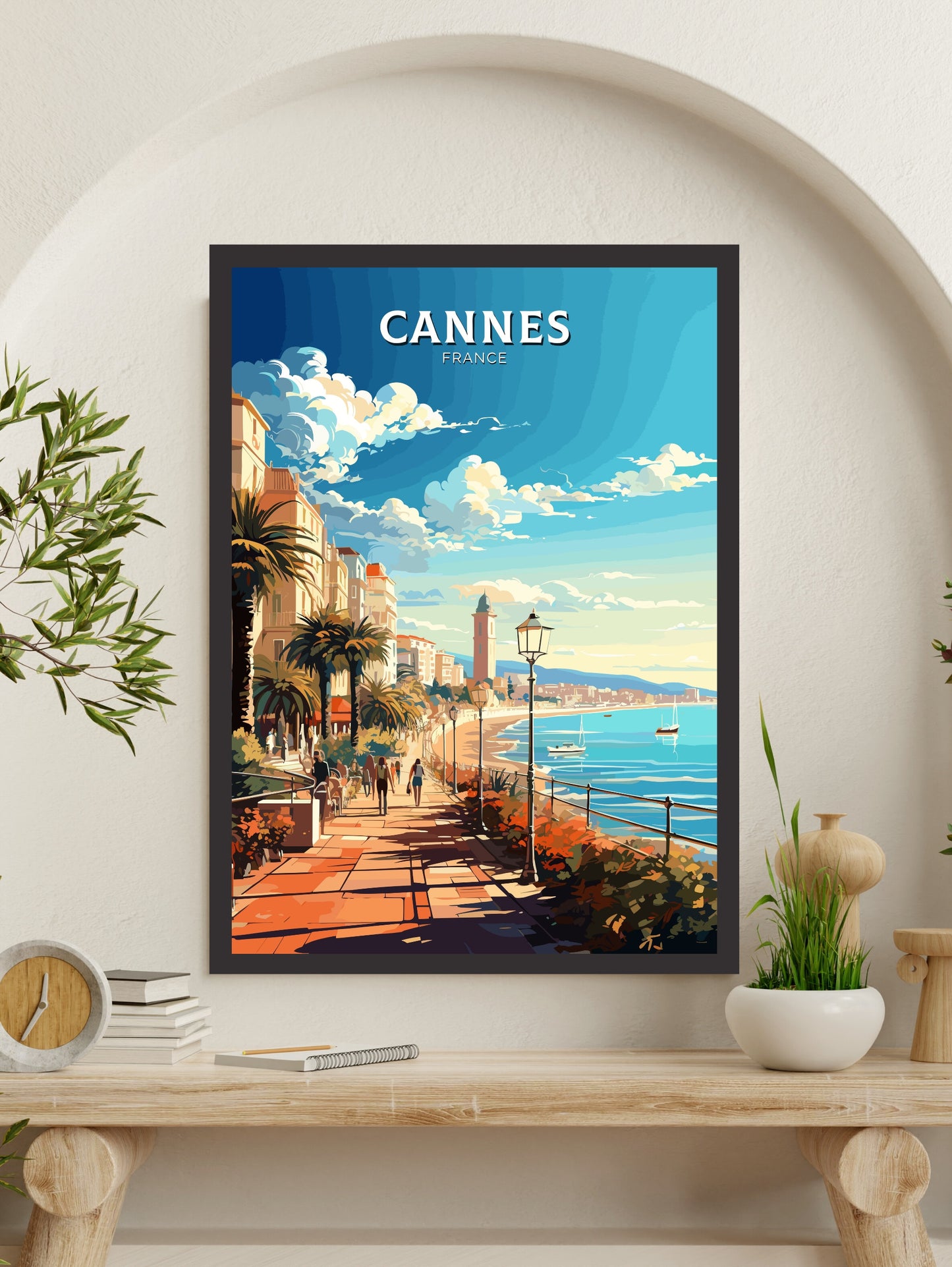 Cannes Travel Print | Cannes Travel Poster | Cannes Wall Art | France Poster | France Home Décor | Cannes Illustration | ID 550