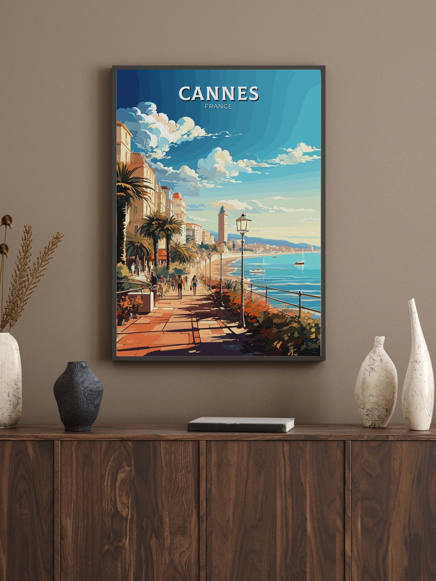 Cannes Travel Print | Cannes Travel Poster | Cannes Wall Art | France Poster | France Home Décor | Cannes Illustration | ID 550