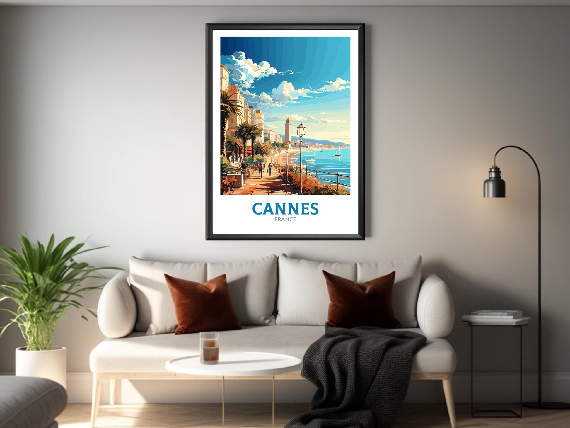 Cannes Travel Poster | Cannes Travel Print | Cannes Wall Art | France Poster | France Home Décor | Cannes Illustration | ID 551