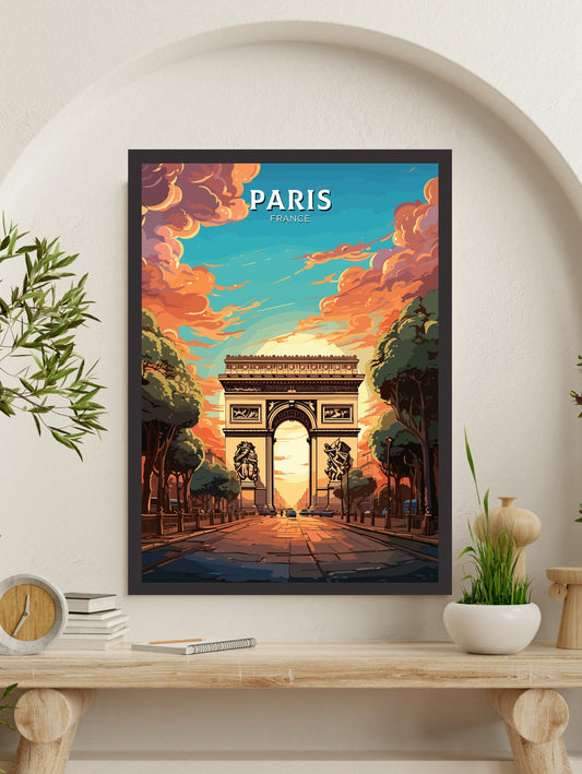Arc de Triomphe Poster | Paris Travel Print |Paris Arc de Triomphe Poster | Paris Wall Art | France Print | Paris Painting ID 552
