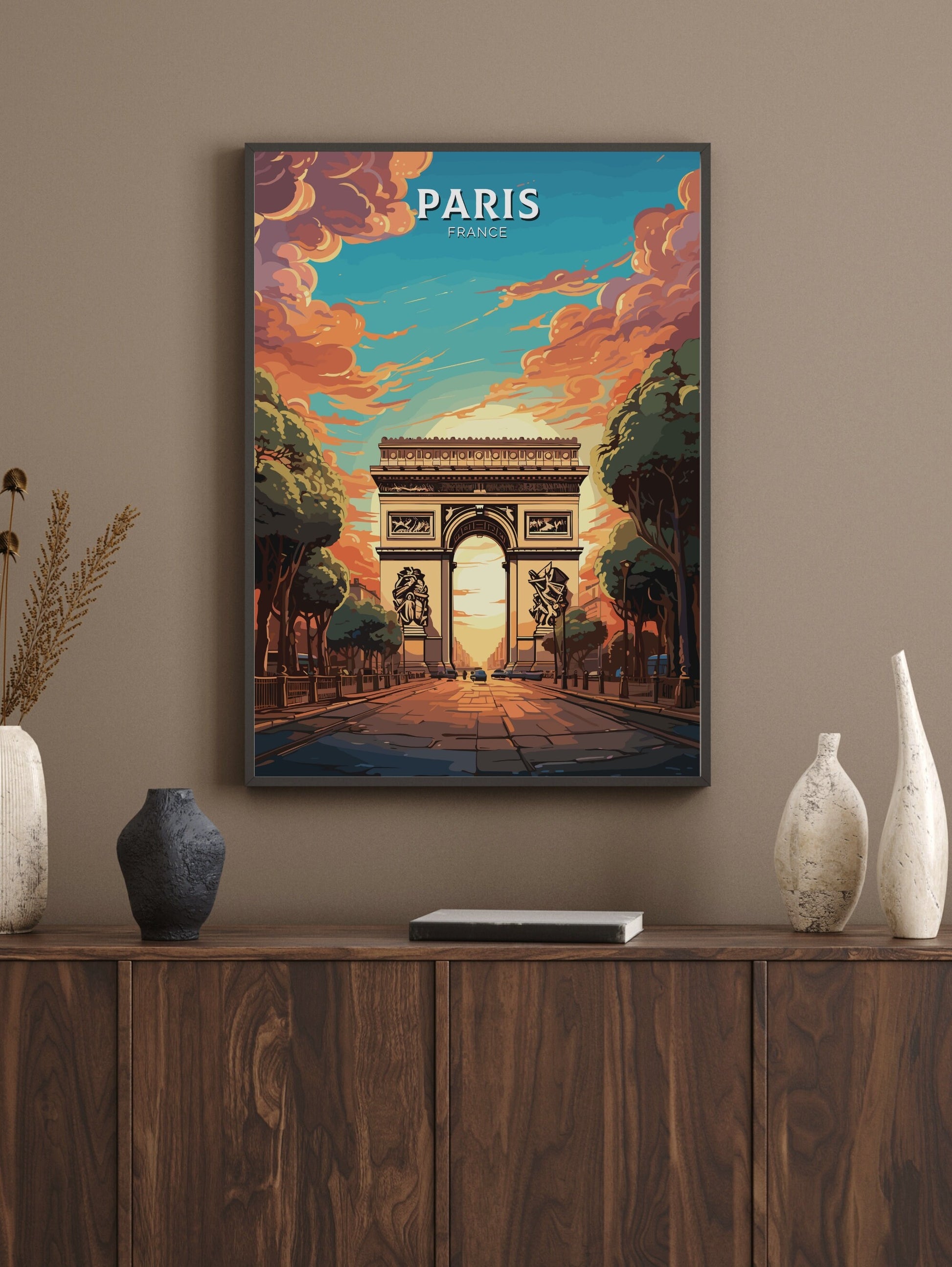 Arc de Triomphe Poster | Paris Travel Print |Paris Arc de Triomphe Poster | Paris Wall Art | France Print | Paris Painting ID 552