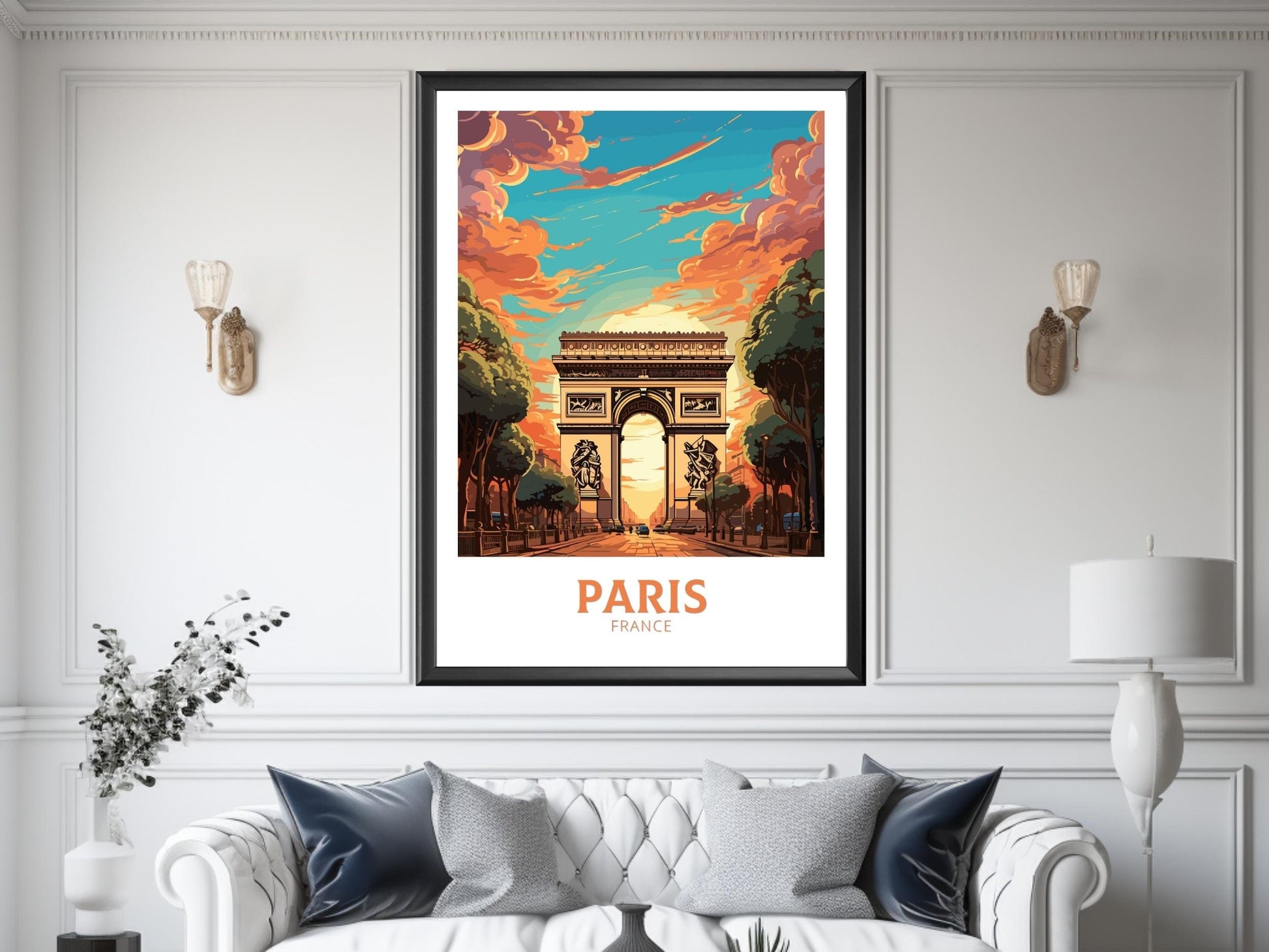 Paris Arc de Triomphe Poster | Arc de Triomphe Print | Paris Travel Print | Paris Wall Art | France Print | Paris Painting ID 553