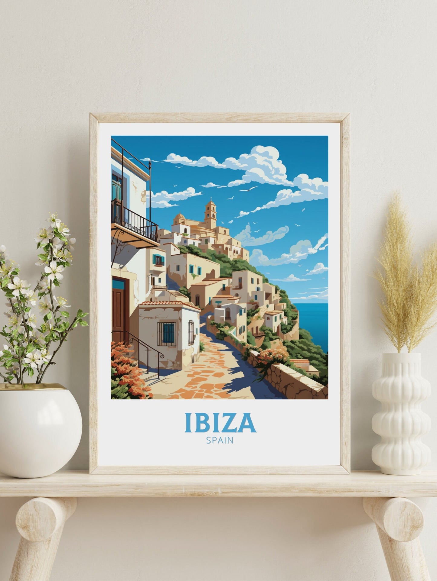 Ibiza Print | Ibiza Travel Poster | Ibiza Illustration | Ibiza Wall Art | Spain Poster | Spain Home Decor | Spain Poster | ID 559