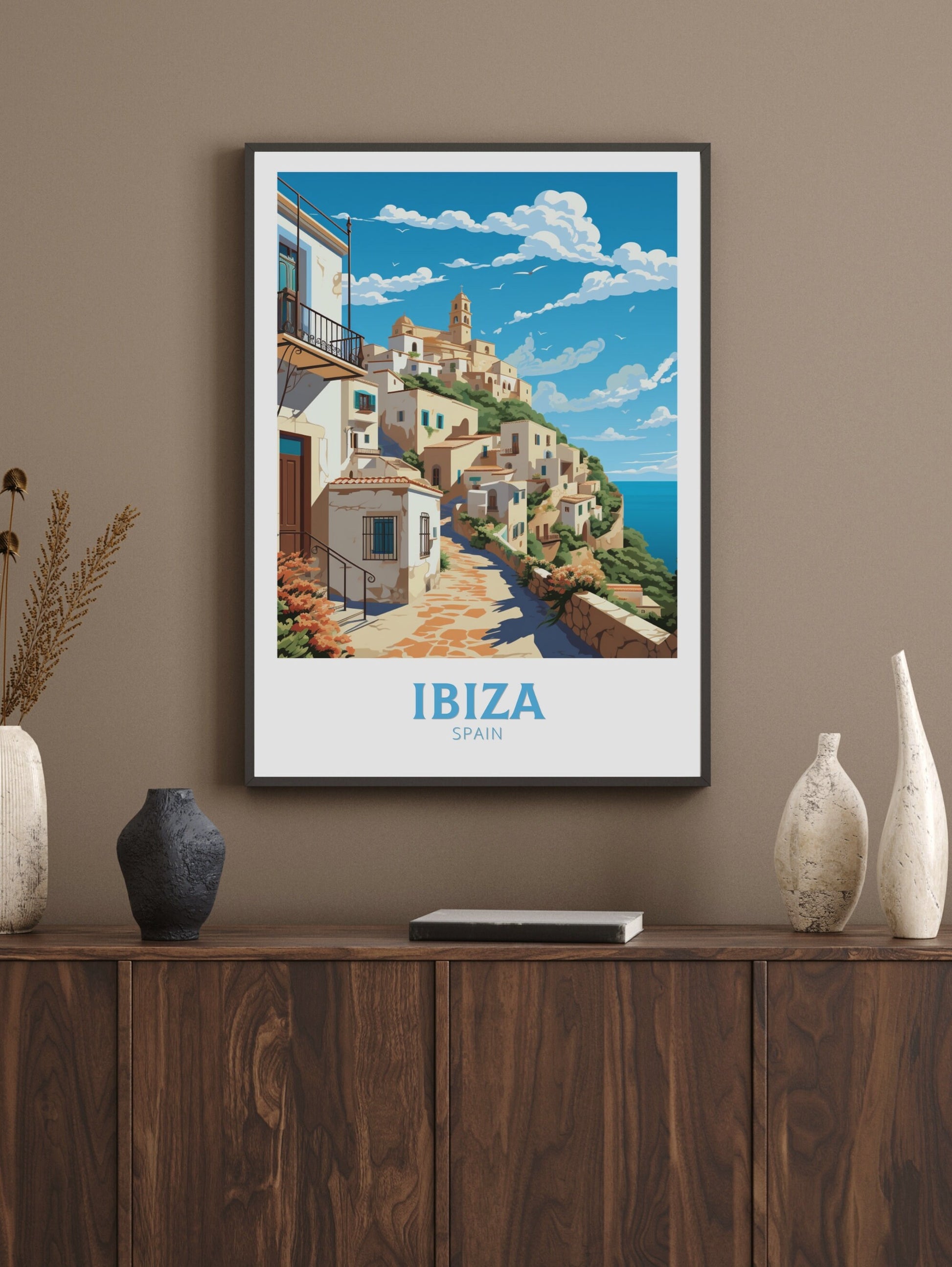 Ibiza Print | Ibiza Travel Poster | Ibiza Illustration | Ibiza Wall Art | Spain Poster | Spain Home Decor | Spain Poster | ID 559