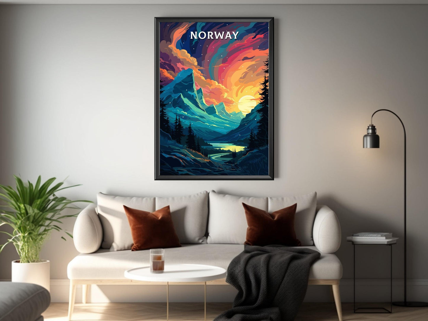 Norway Poster | Norway Travel Print| Norway Wall Art | Norway Print | Norway Travel Poster | Norway Fjords | Northern Lights Poster ID 560