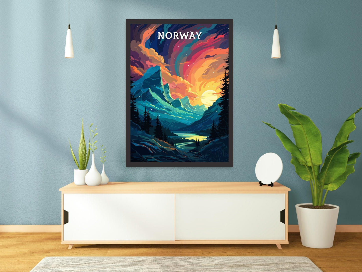 Norway Poster | Norway Travel Print| Norway Wall Art | Norway Print | Norway Travel Poster | Norway Fjords | Northern Lights Poster ID 560