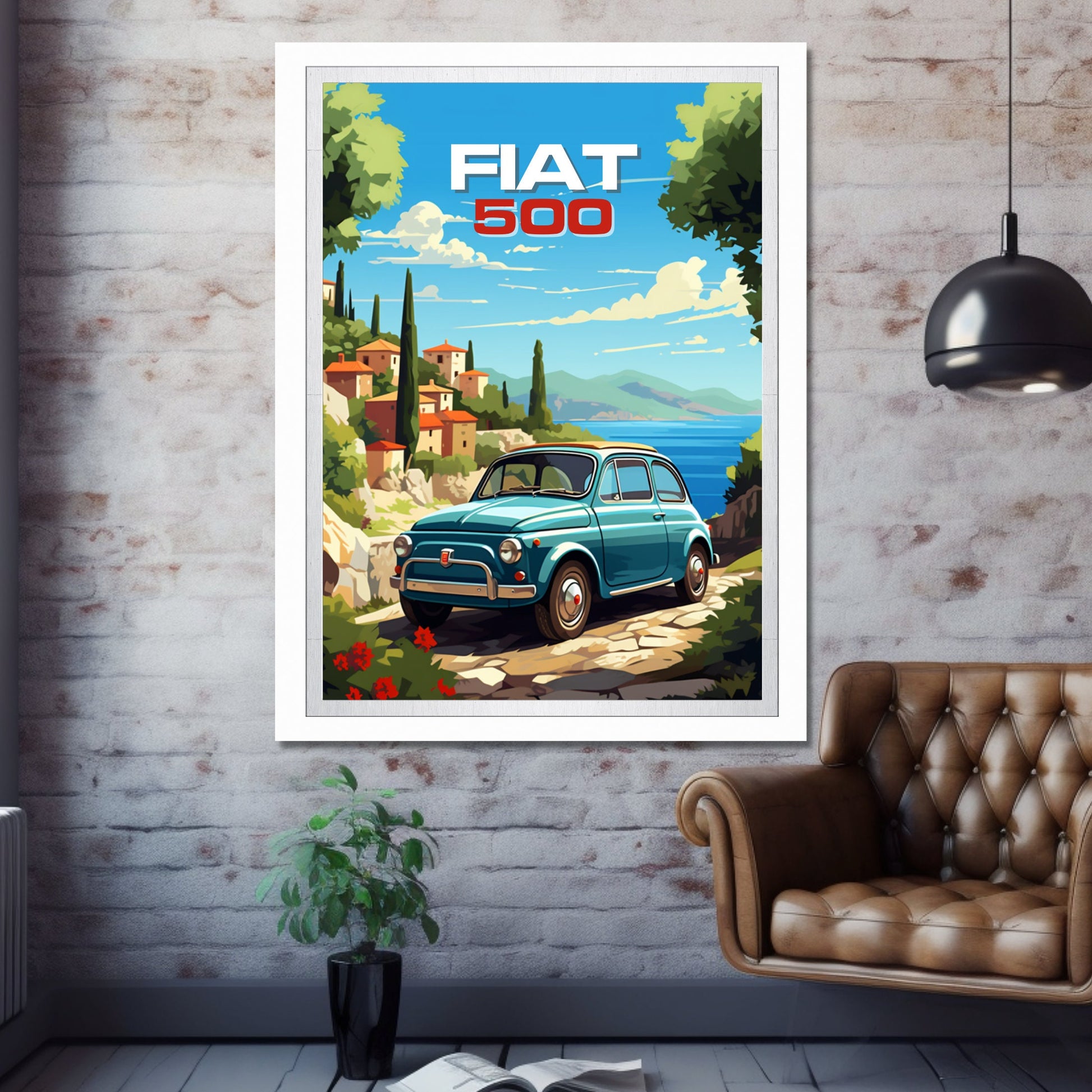 Fiat 500 Poster, Car Print, 1960s Car, Fiat 500 Print, Car Art, Classic car print, Italian Classic Print, Car Poster, Old-timer Print