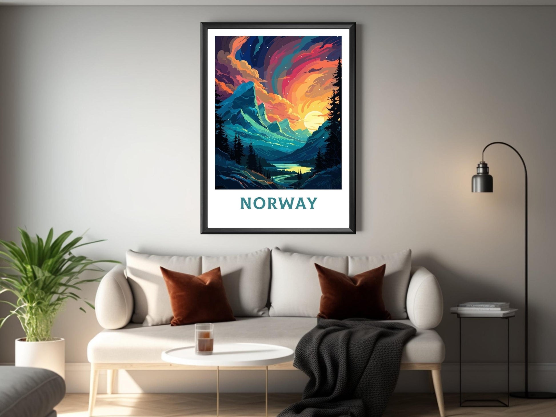 Norway Travel Print | Norway Poster | Norway Wall Art | Norway Print | Norway Travel Poster | Norway Fjords | Northern Lights Poster ID 561