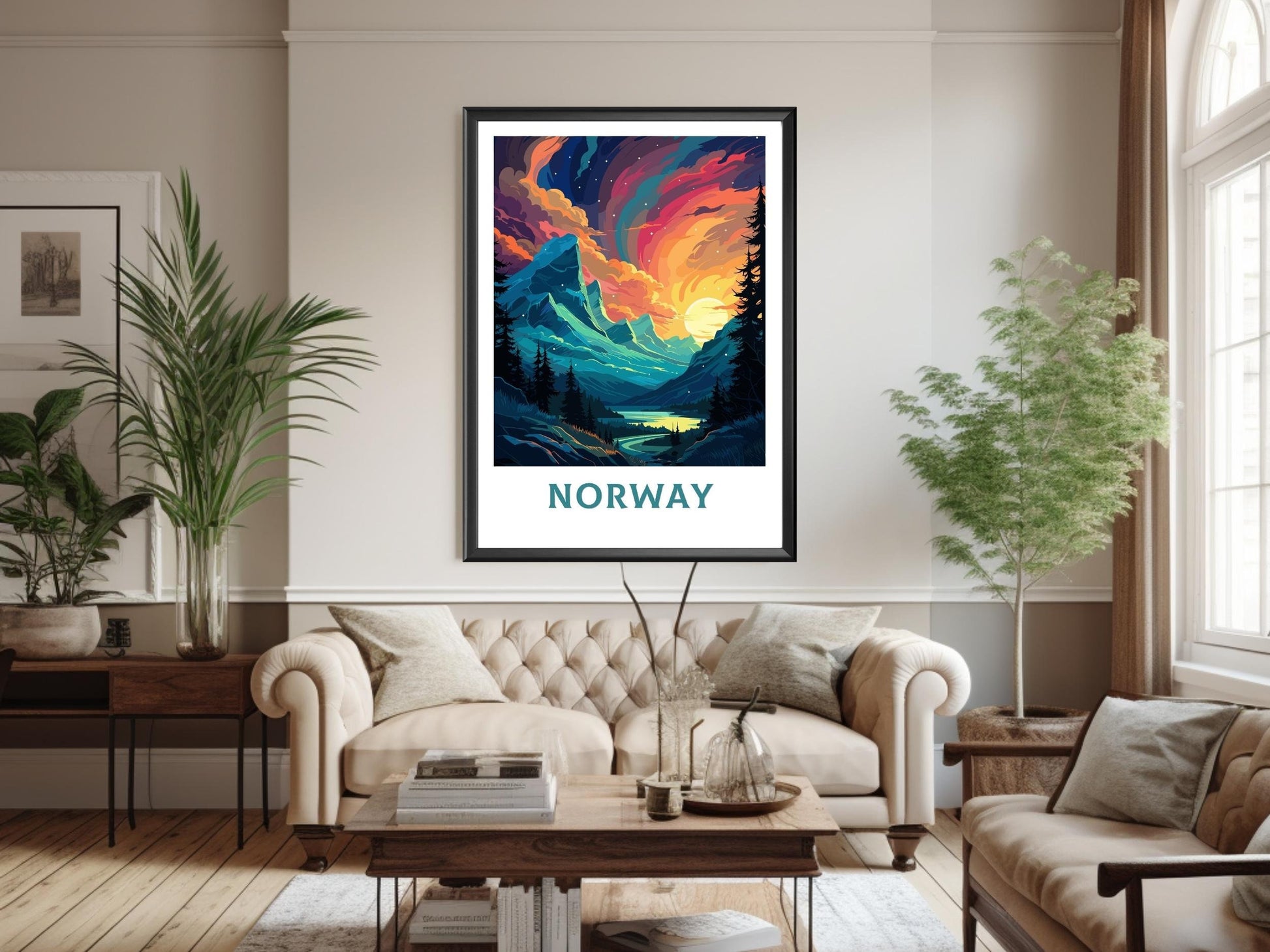 Norway Travel Print | Norway Poster | Norway Wall Art | Norway Print | Norway Travel Poster | Norway Fjords | Northern Lights Poster ID 561