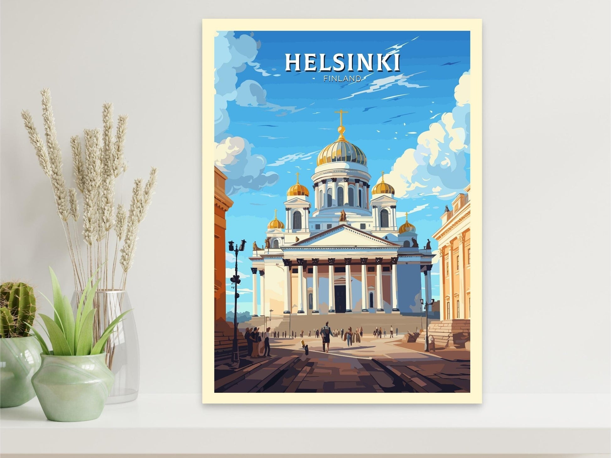 Helsinki Poster | Helsinki Print | Helsinki Art | Helsinki Travel Poster | Helsinki Illustration | Finland Print | Helsinki Cathedral ID 562