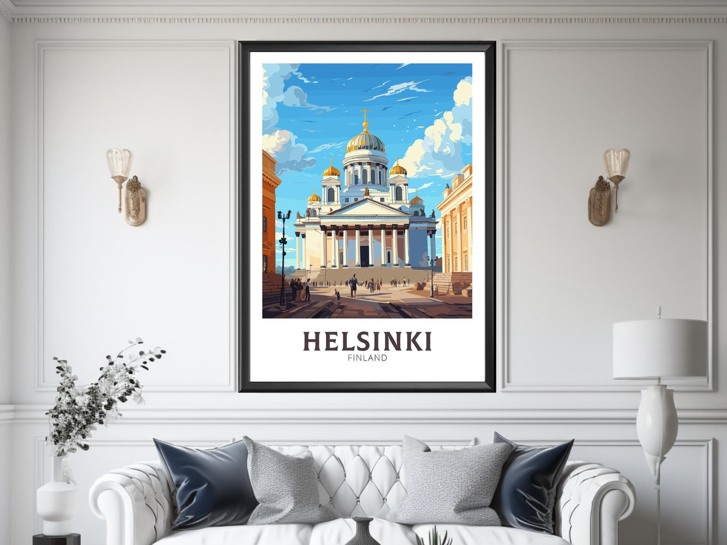 Helsinki Print | Helsinki Poster | Helsinki Art | Helsinki Travel Poster | Helsinki Illustration | Finland Print | Helsinki Cathedral ID 563