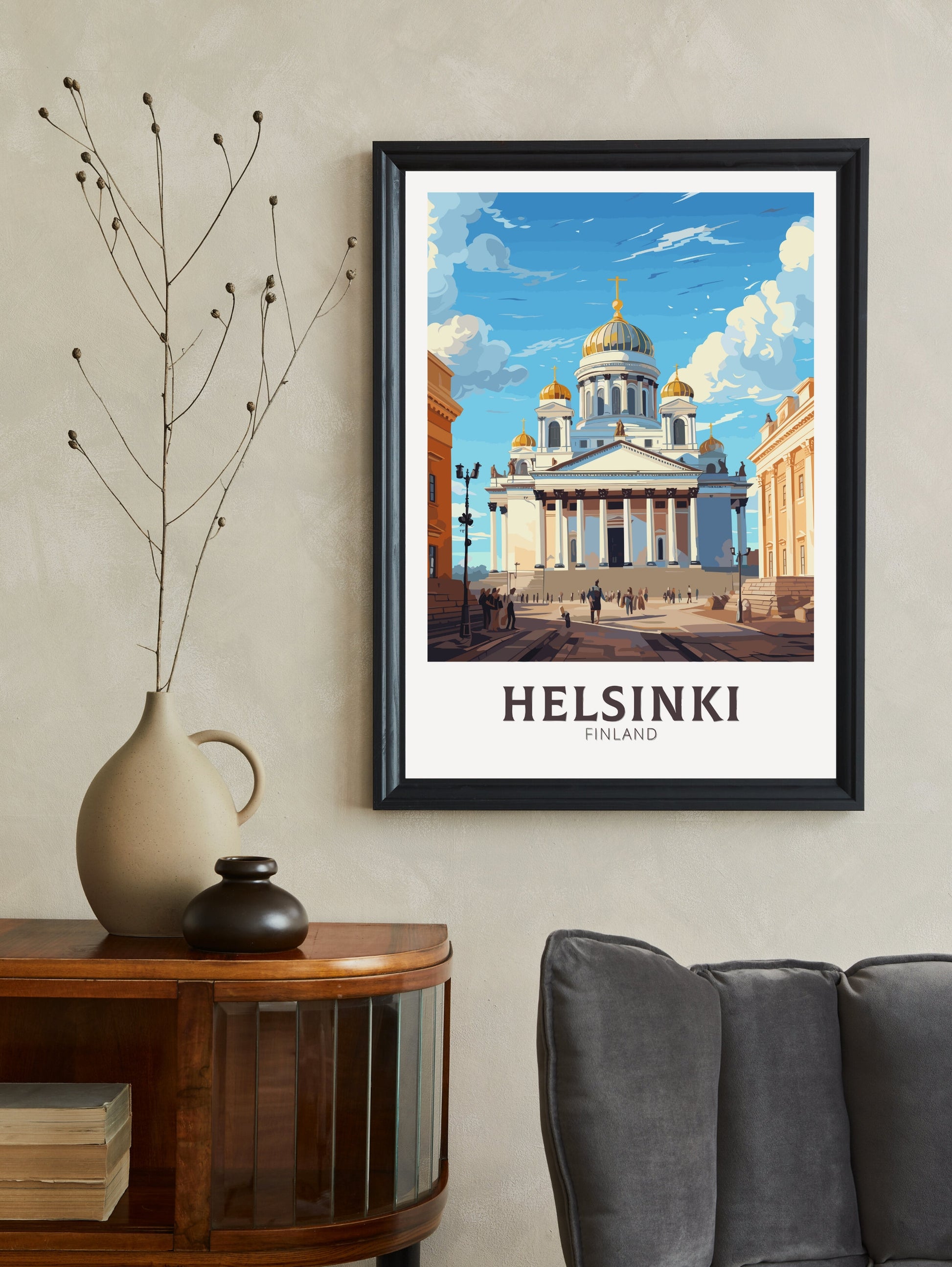 Helsinki Print | Helsinki Poster | Helsinki Art | Helsinki Travel Poster | Helsinki Illustration | Finland Print | Helsinki Cathedral ID 563