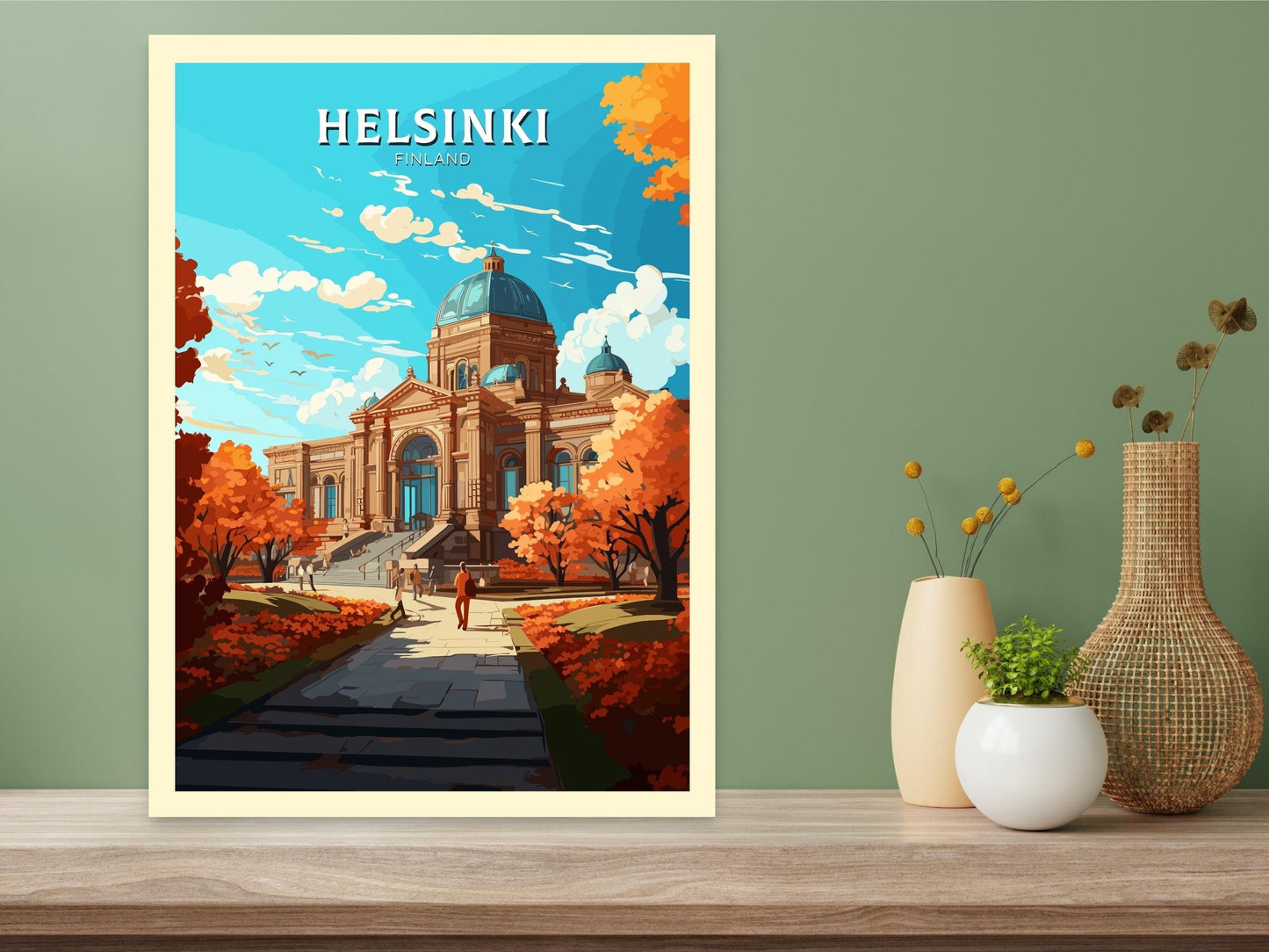 Helsinki Poster | Helsinki Print | Helsinki Art | Helsinki Travel Print | Helsinki Illustration | Finland Print | Ateneum Art Museum ID 564