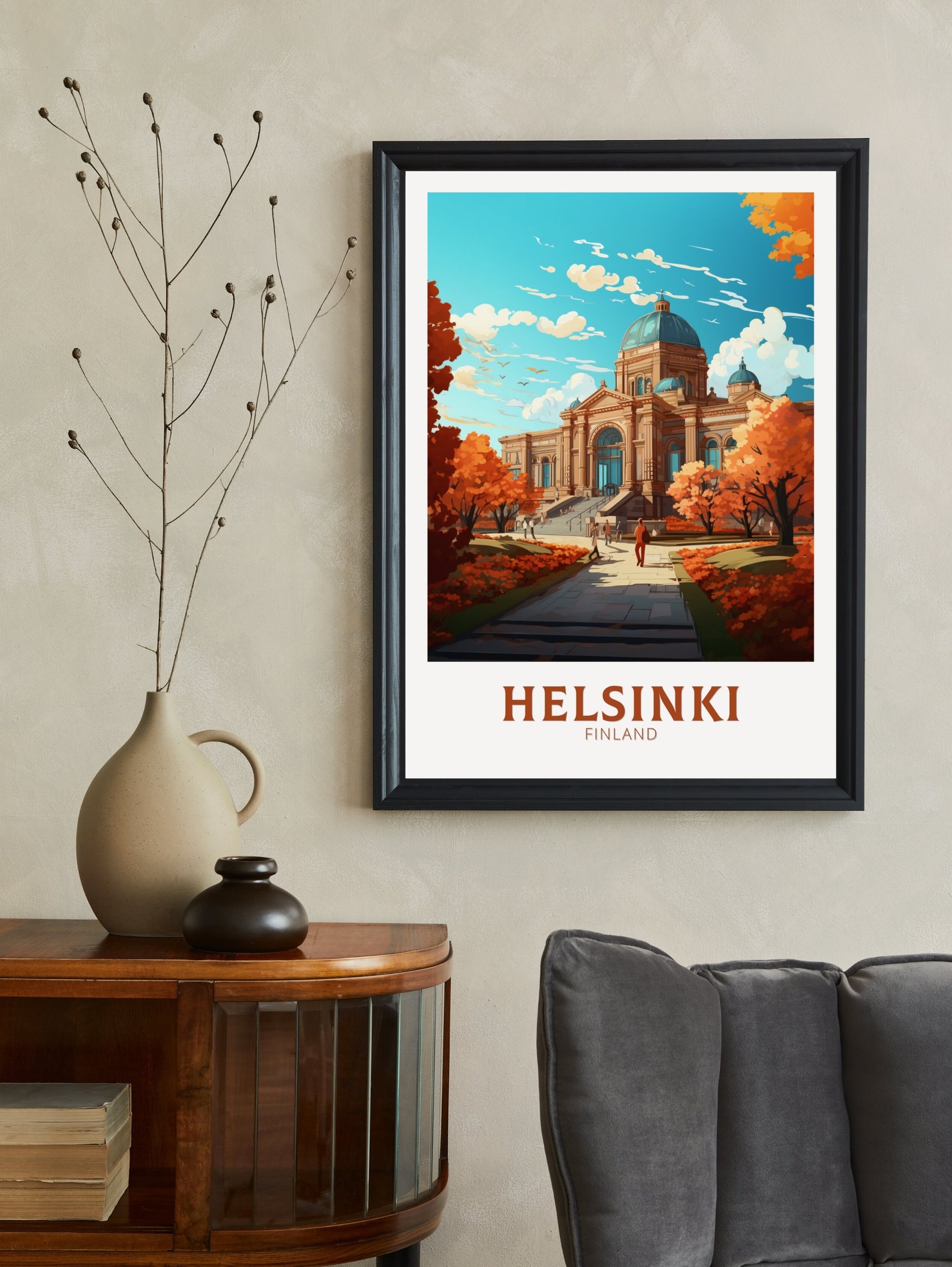 Helsinki Travel Print | Helsinki Poster | Helsinki Print | Helsinki Art | Helsinki Illustration | Finland Print | Ateneum Art Museum ID 565